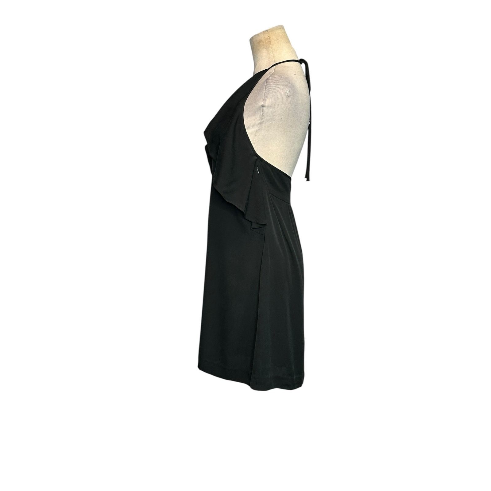 Theory Theory Black Silk Ruffle Open Back Slip Halter Dress Size 2 Size XS / US 0-2 / IT 36-38 - 19 Thumbnail