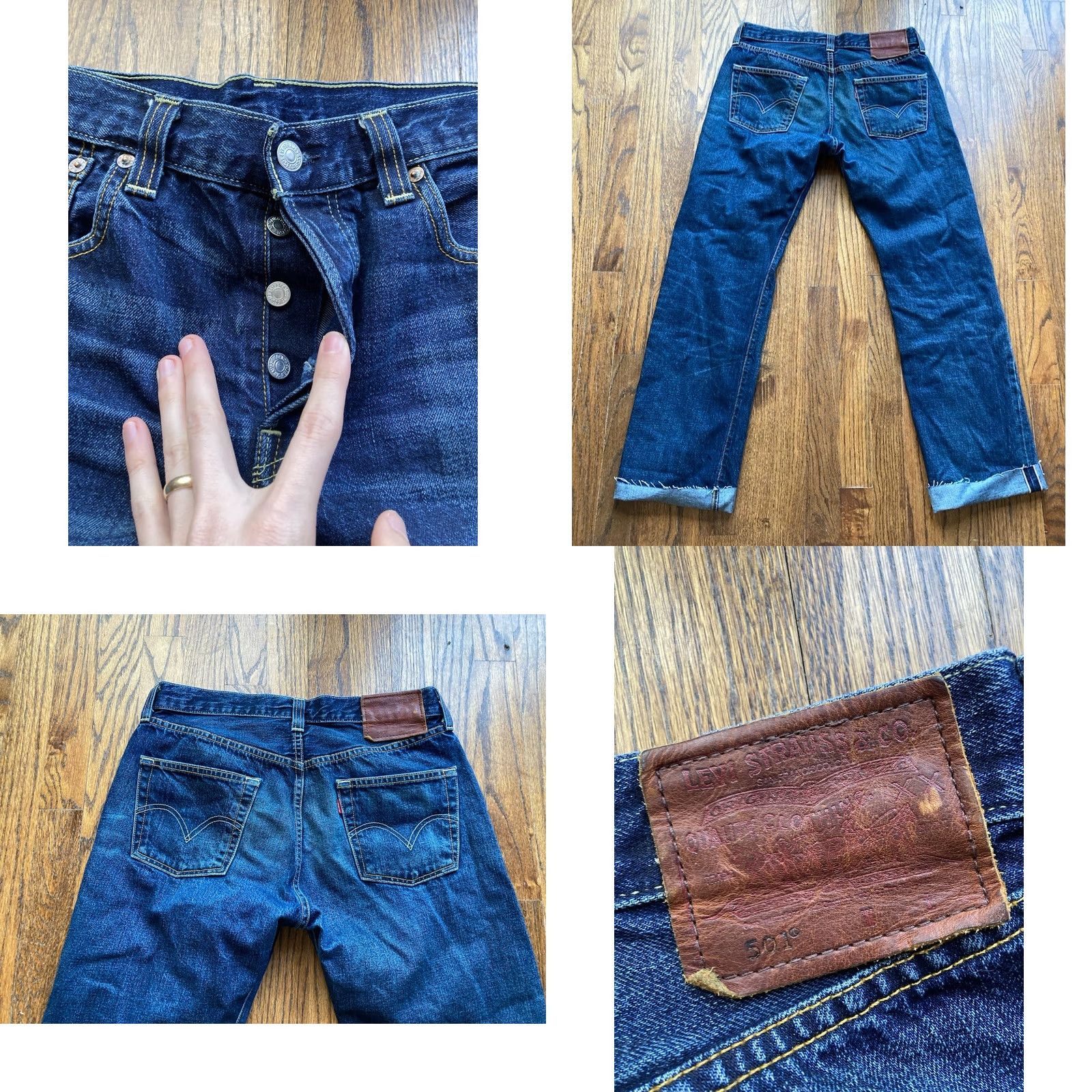 Levi's VINTAGE Levi's 501 Jeans Mens Regular 30x30 Blue Denim Raw Hem Whiskers USA Straight 501 Model Mens Size US 30 / EU 46 - 8 Thumbnail