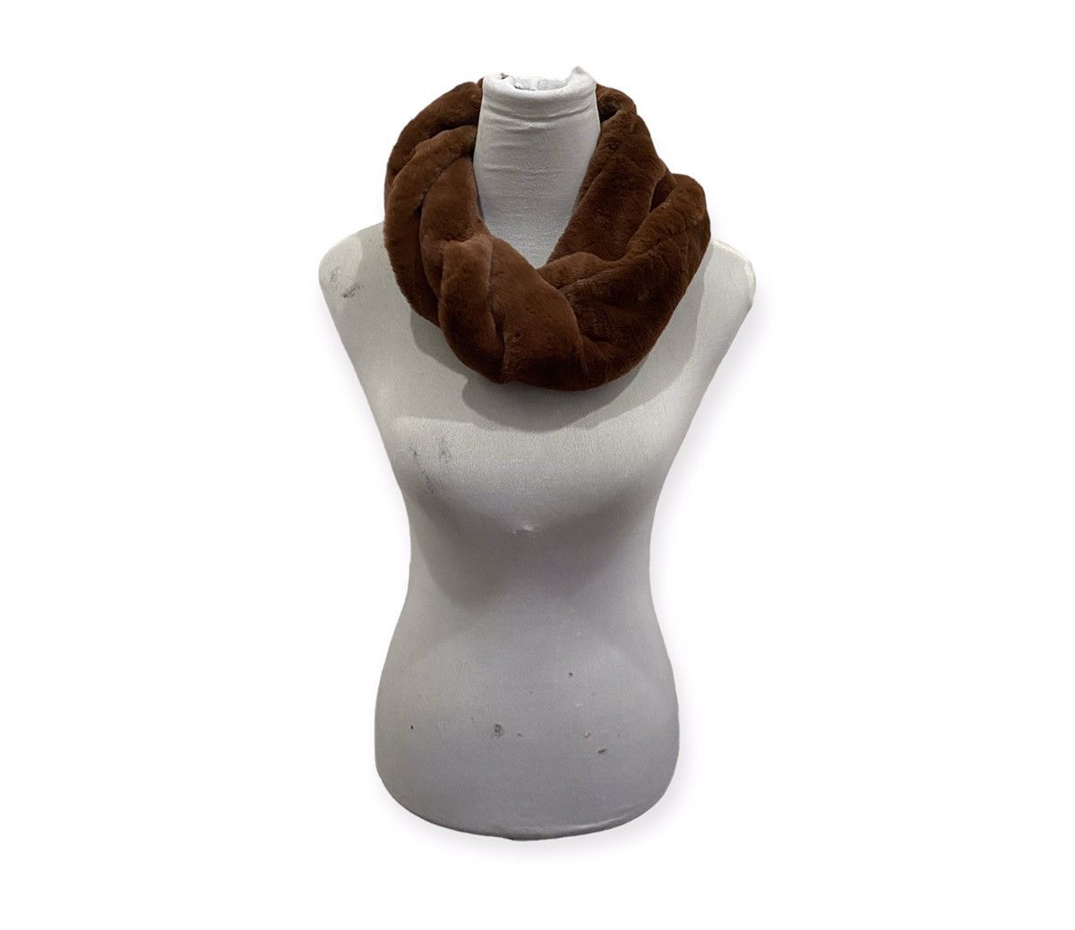 image of Mink Fur Coat x Urban Research Doors Mink Fur Fleece Round Neck Scarf in Brown, Men's