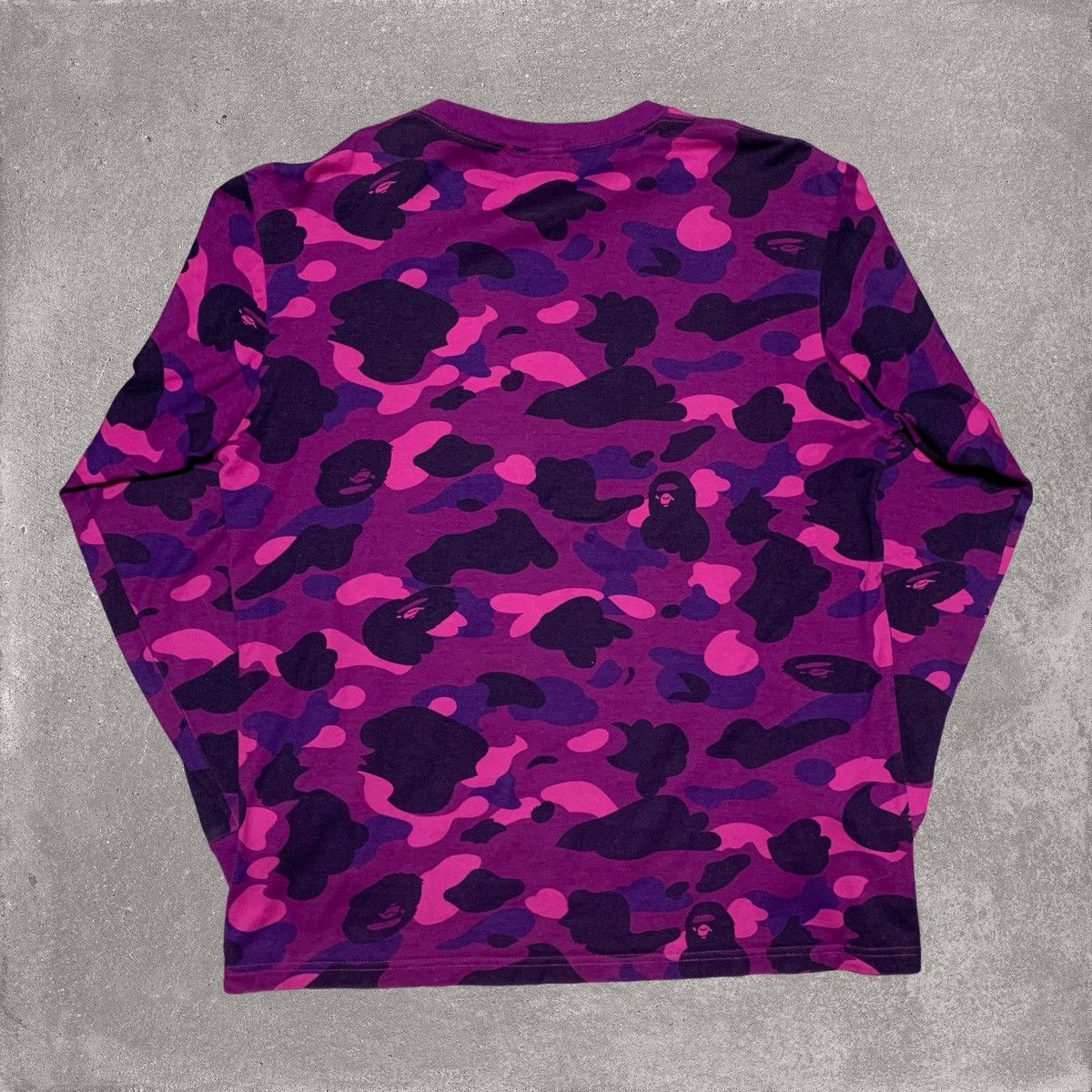 Bape Bape Medium Shark Purple Camo Long Sleeve Tee A Bathing Ape Size US M / EU 48-50 / 2 - 2 Thumbnail