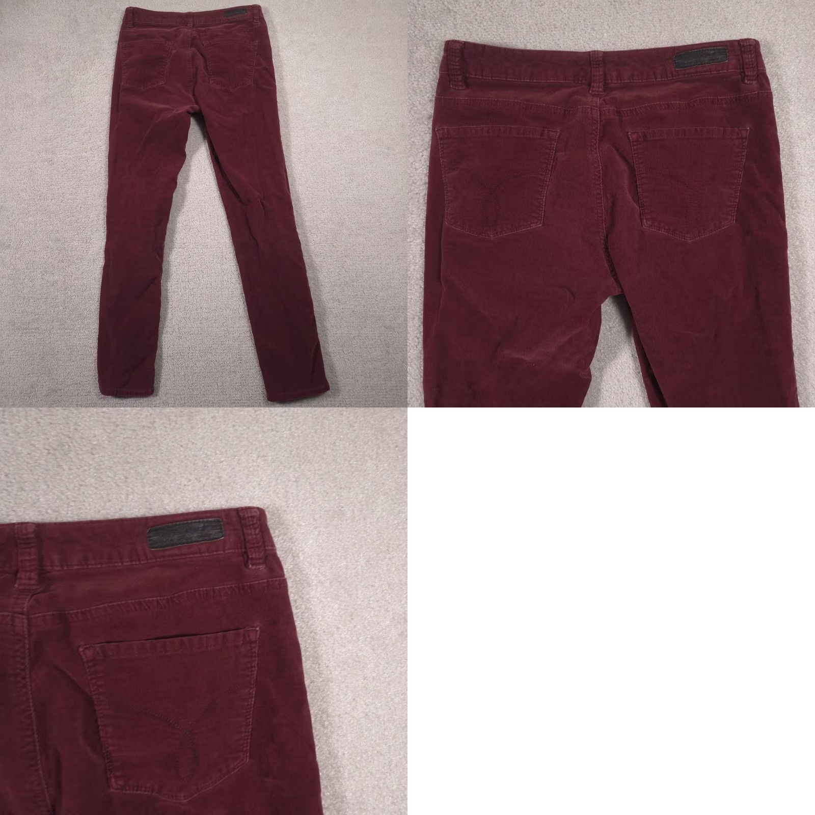 Vintage Calvin Klein Jeans Pants Womens 6 Red Corduroy Ultimate Skinny Jegging Stretch Slim Pocket Logo Button Zip Front Flat Front Casual Fall Womens Size 28" / US 6 / IT 42 - 9 Thumbnail