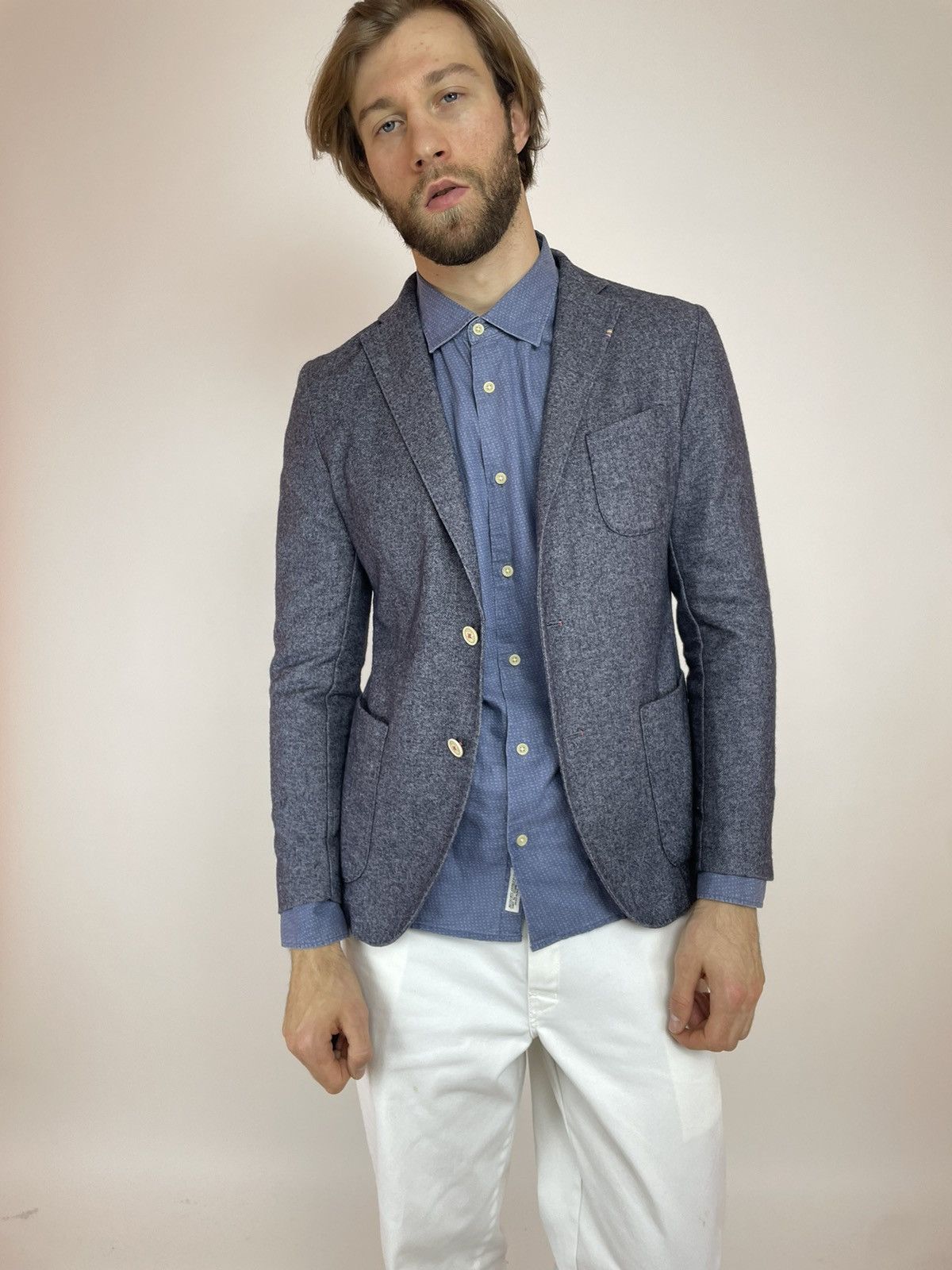 Manuel Ritz Manuel Ritz Wool Blazer toscana pockets Mens size 50 Slim Size 40S - 2 Thumbnail