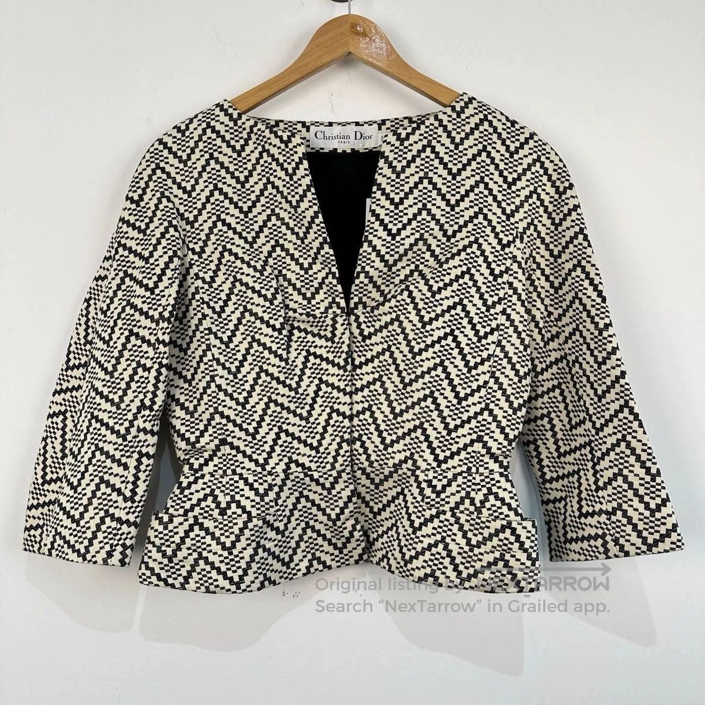 dior wave woven short jacket size 40.