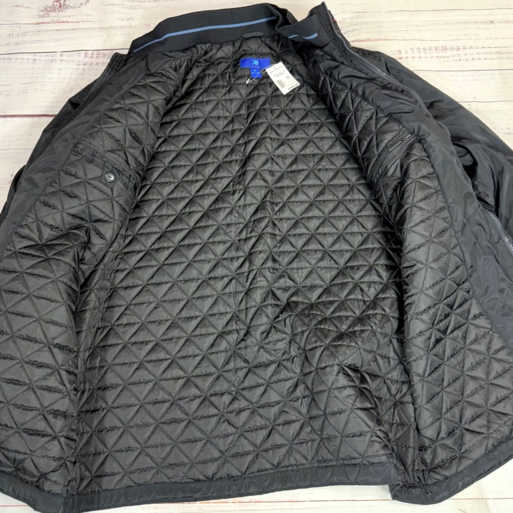 Egara Egara Mens Jacket XL Black Button Front Insulated Quilt Lined Pockets New Size US XL / EU 56 / 4 - 5 Thumbnail