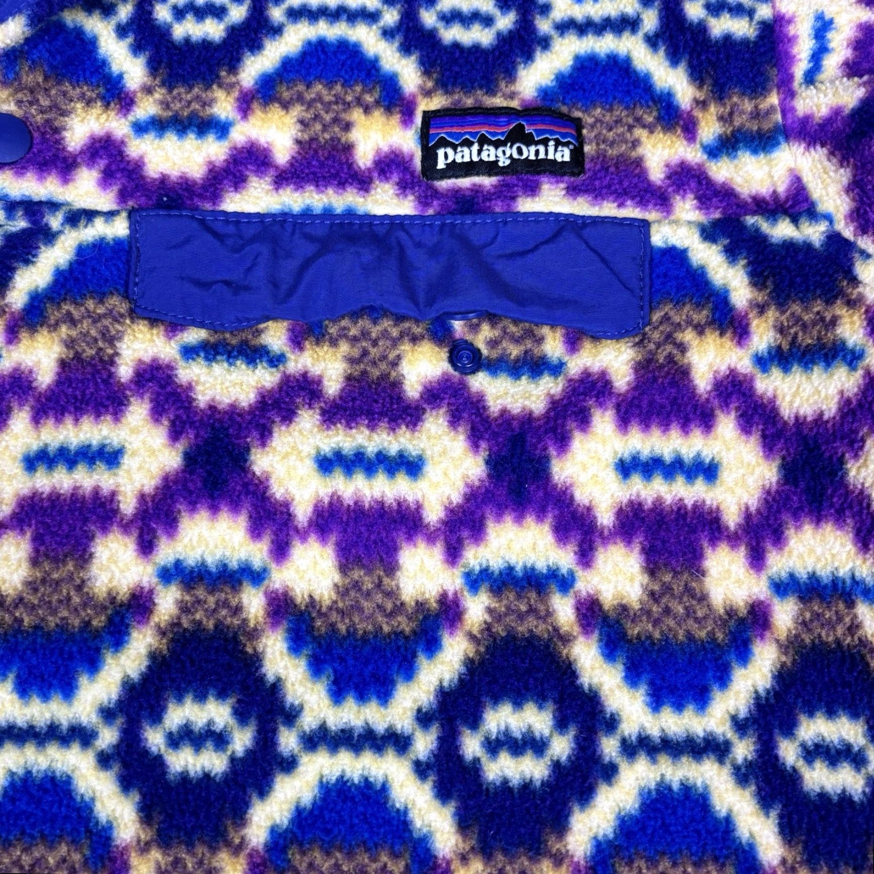 Patagonia Patagonia Synchilla Women's Lightweight Purple Fleece Pullover 1/4 Snap Jacket XS Regular Geometric Pattern Size XS / US 0-2 / IT 36-38 - 3 Thumbnail