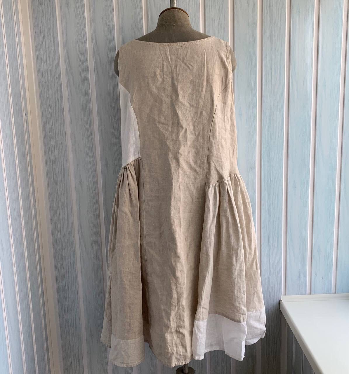 Other Cocon.commerz by Privatsachen Multicolor Linen Flare Dress Size L / US 10 / IT 46 - 2 Thumbnail