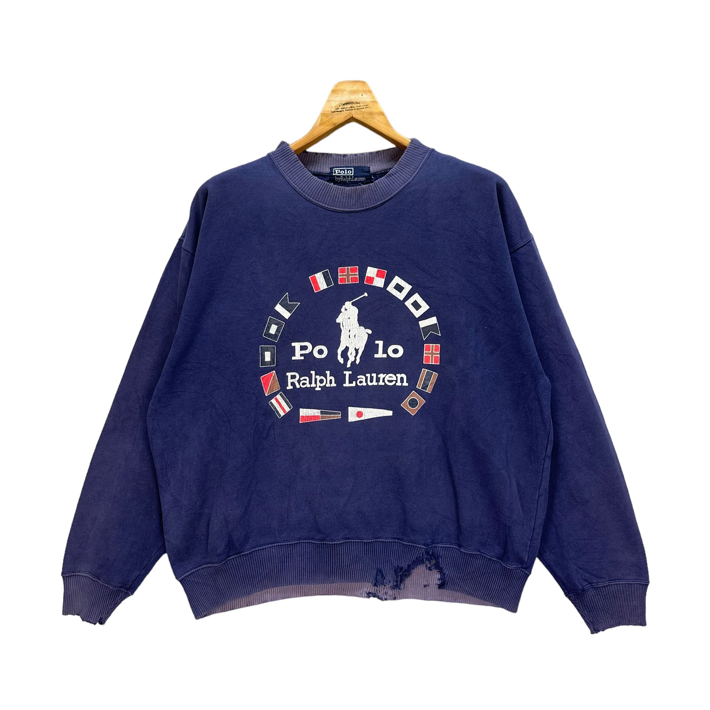 Polo Ralph Lauren TRASHED🔥 POLO RALPH LAUREN BIG LOGO SWEATSHIRTS #7749-168 Size US L / EU 52-54 / 3 - 1 Thumbnail