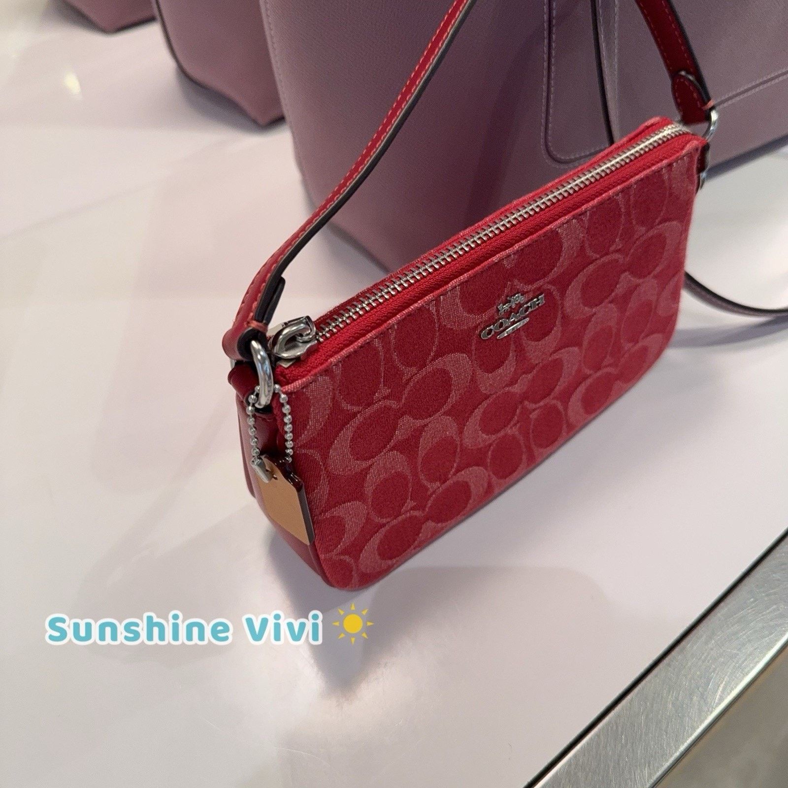 Coach NWT Coach Nolita 19 Signature CCZ48 denim/Silver/True Red Size ONE SIZE - 2 Thumbnail