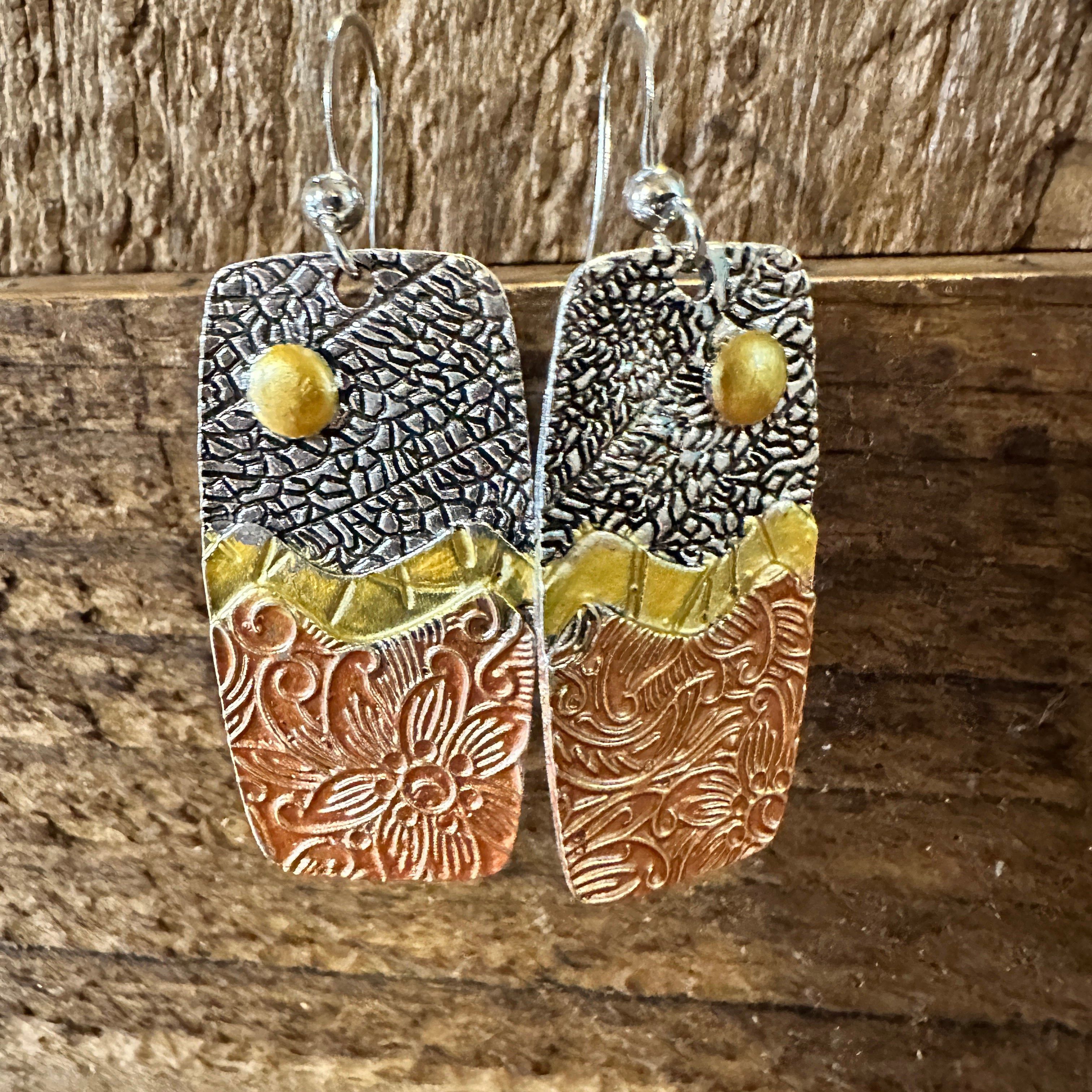 Other Handmade Bohemian Hippie Copper Dangle Earring, Retro Ethnic Size ONE SIZE - 2 Thumbnail