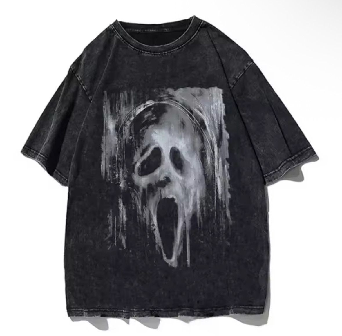 Other Vintage Goth Skull Scream Face Print Acid Washed T-Shirt Size US XL / EU 56 / 4 - 1 Thumbnail