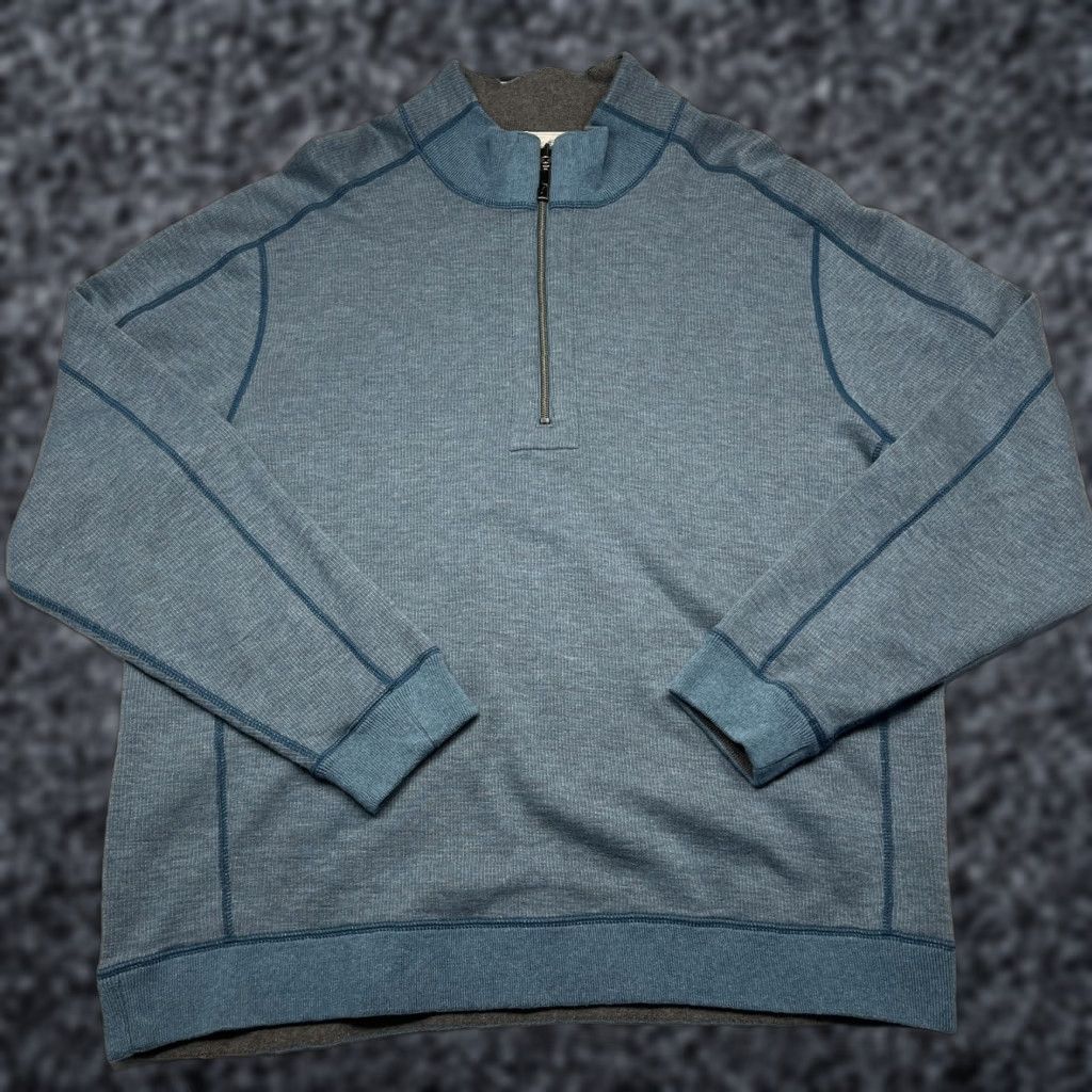 VINTAGE Tommy Bahama Sweater Men's XL Reversible Half Zip Pullover