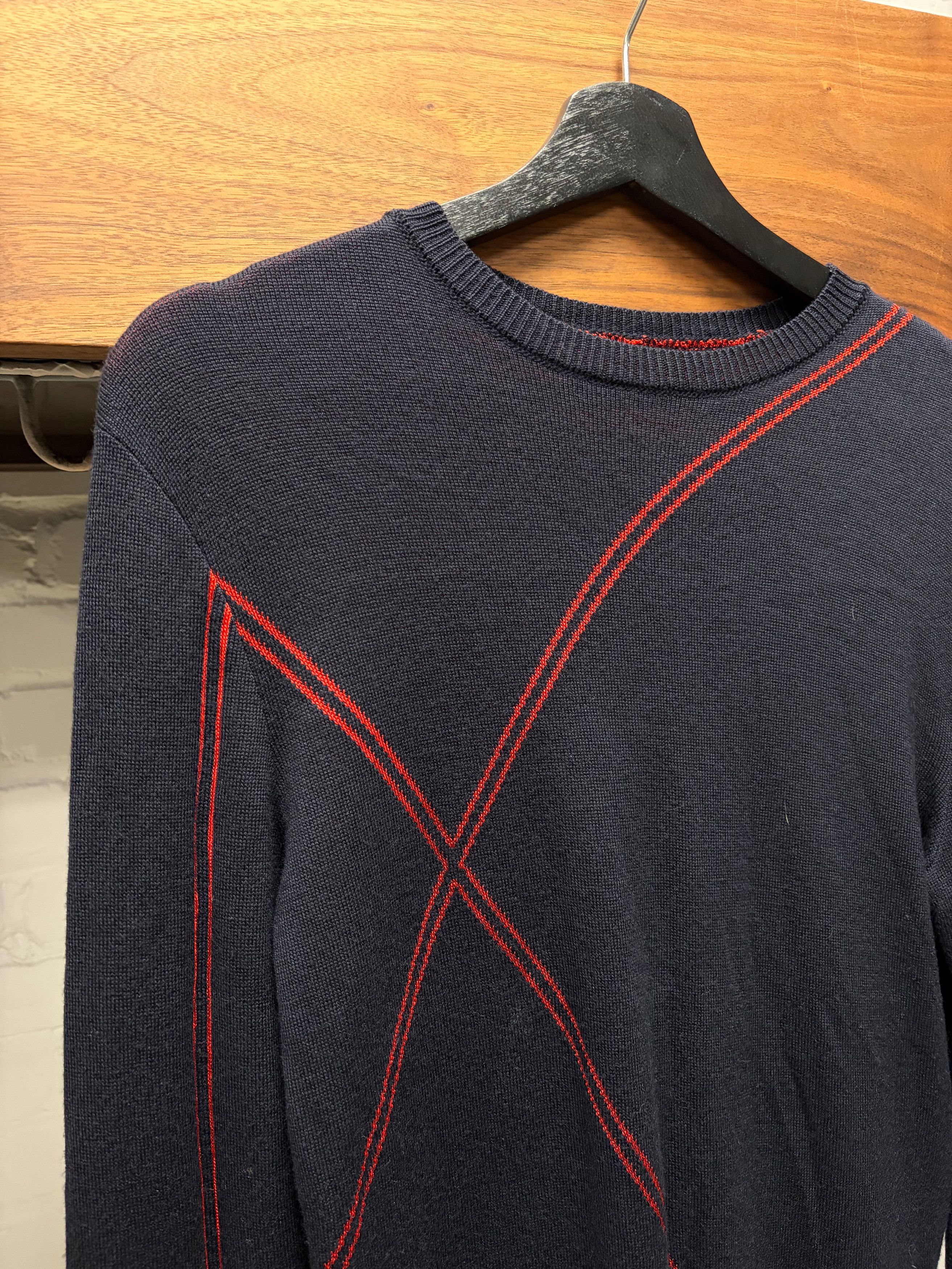 Balenciaga Balenciaga by Nicholas Ghesquiere Contrast Stitch ‘Diagonal Seam’ Long Sleeve Shirt Size US M / EU 48-50 / 2 - 2 Thumbnail