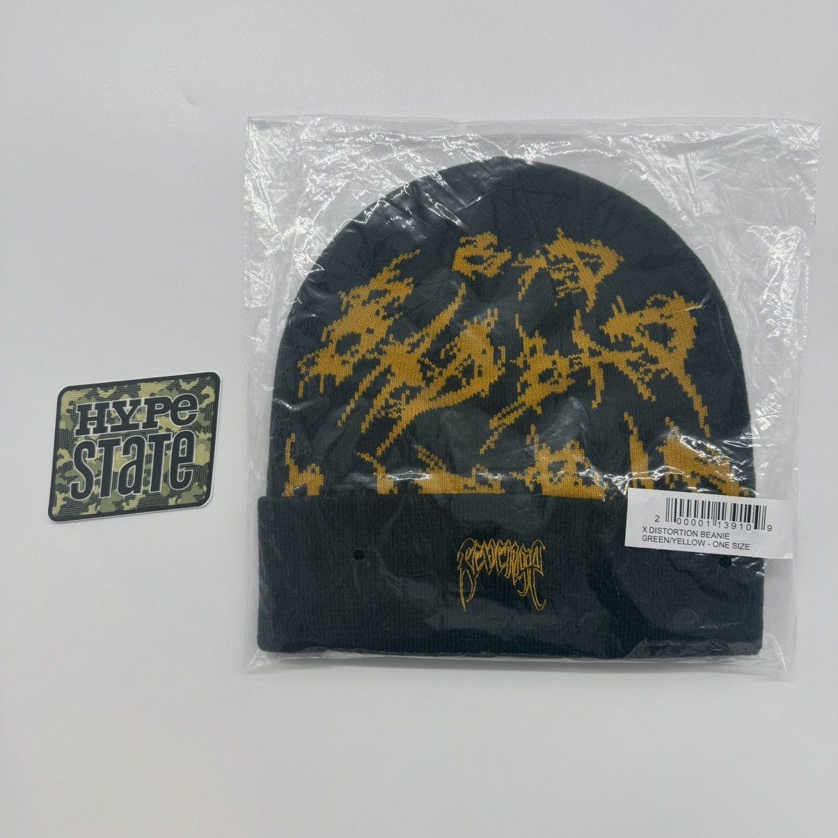 Revenge Revenge X Distortion Beanie Green/Yellow Size ONE SIZE - 1 Thumbnail