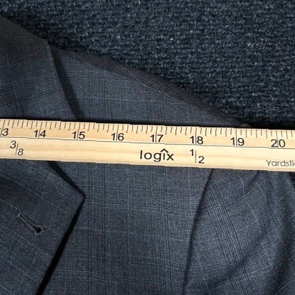 Joseph Abboud VINTAGE? Joseph Abboud Blazer Jacket Gray Plaid Wool Loro Piana 40L Mens Jacket Coat Suit Blazer Size 40R - 7 Thumbnail