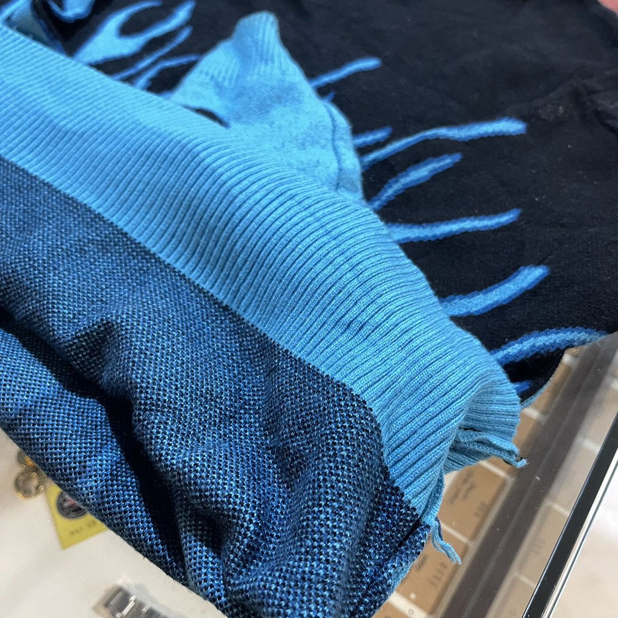 Japanese Brand × Vintage Y2K Blue flames knitwear Size US M / EU 48-50 / 2 - 4 Thumbnail