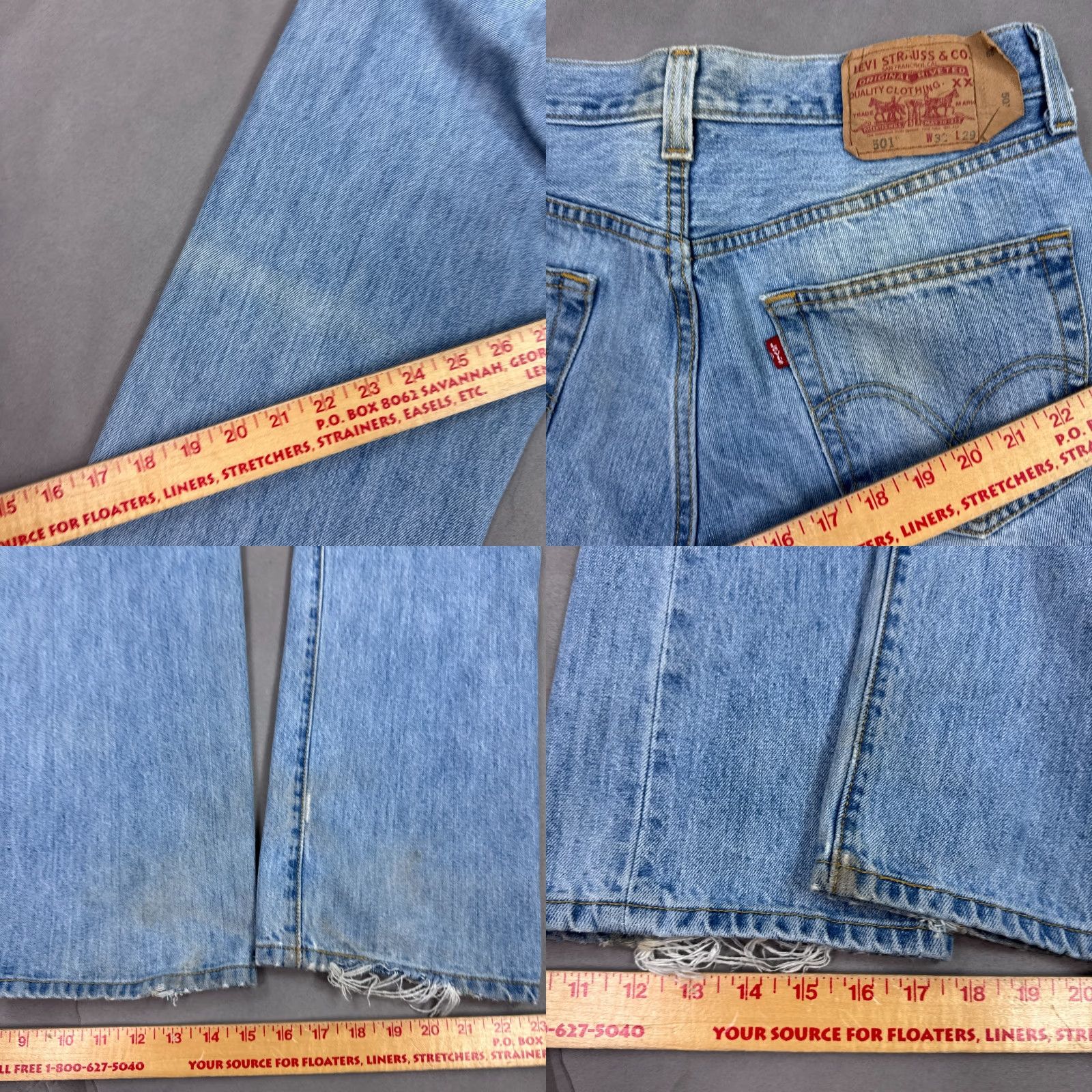 Levi's Levis 501 Jeans Mens 32x29 Blue Button Fly Denim Straight Pants 5-Pocket Size US 32 / EU 48 - 8 Thumbnail