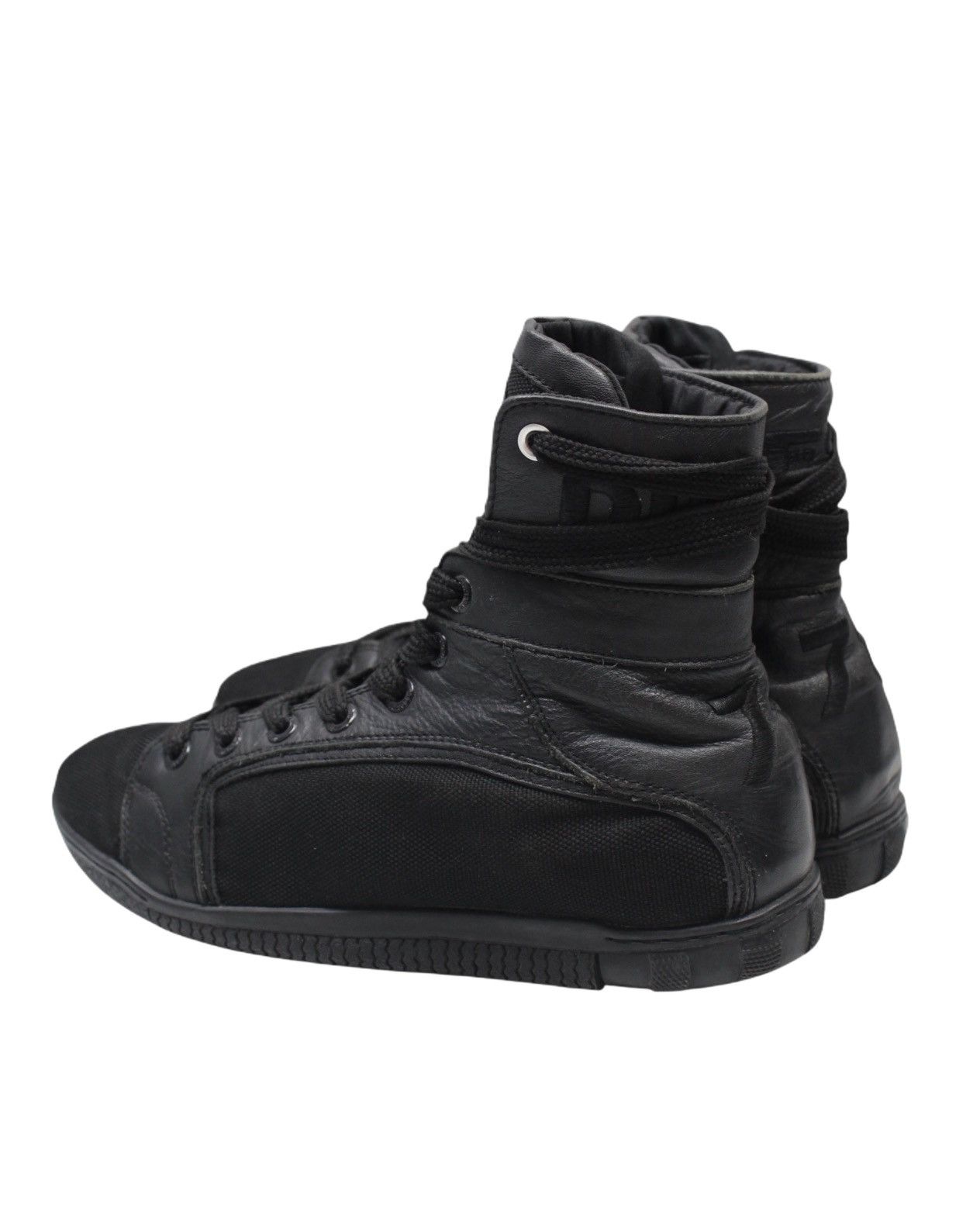 Diesel 2000S DIESEL “78” HIGH-TOP COMBAT LEATHER CANVAS SNEAKERS Size US 10 / EU 43 - 4 Thumbnail