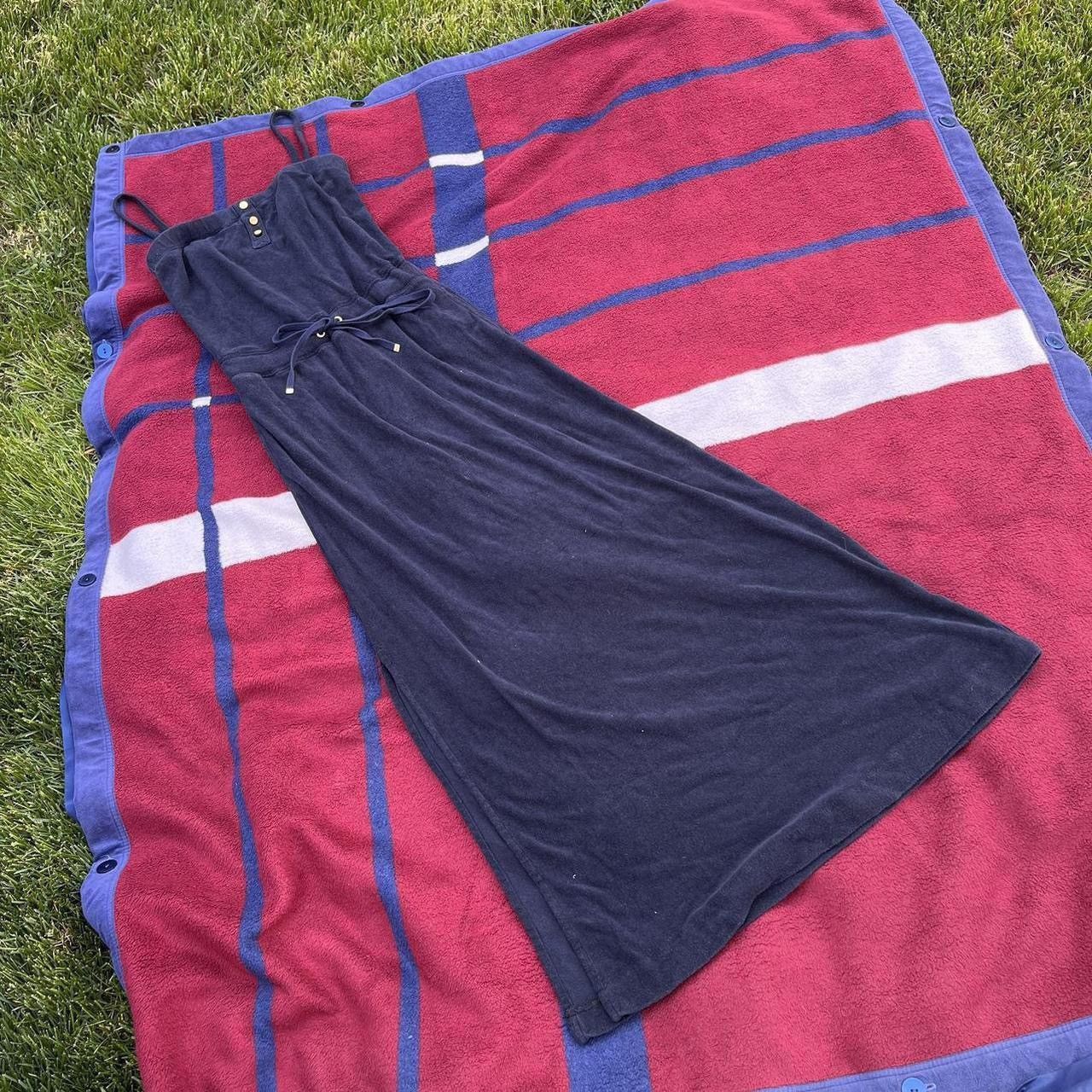 Juicy Couture Juicy Couture terry cloth navy blue spaghetti maxi dress Size S / US 4 / IT 40 - 1 Thumbnail