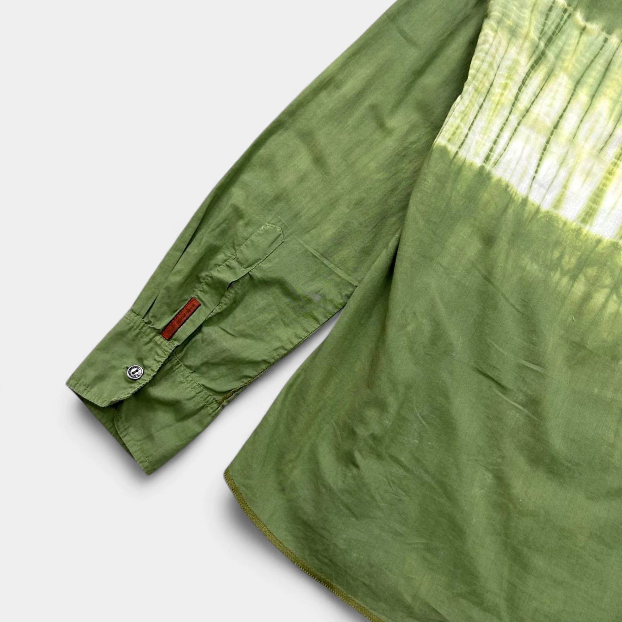 Dolce & Gabbana Dolce & Gabbana Green Tie-Dye Tropical Shirt Size US L / EU 52-54 / 3 - 4 Thumbnail
