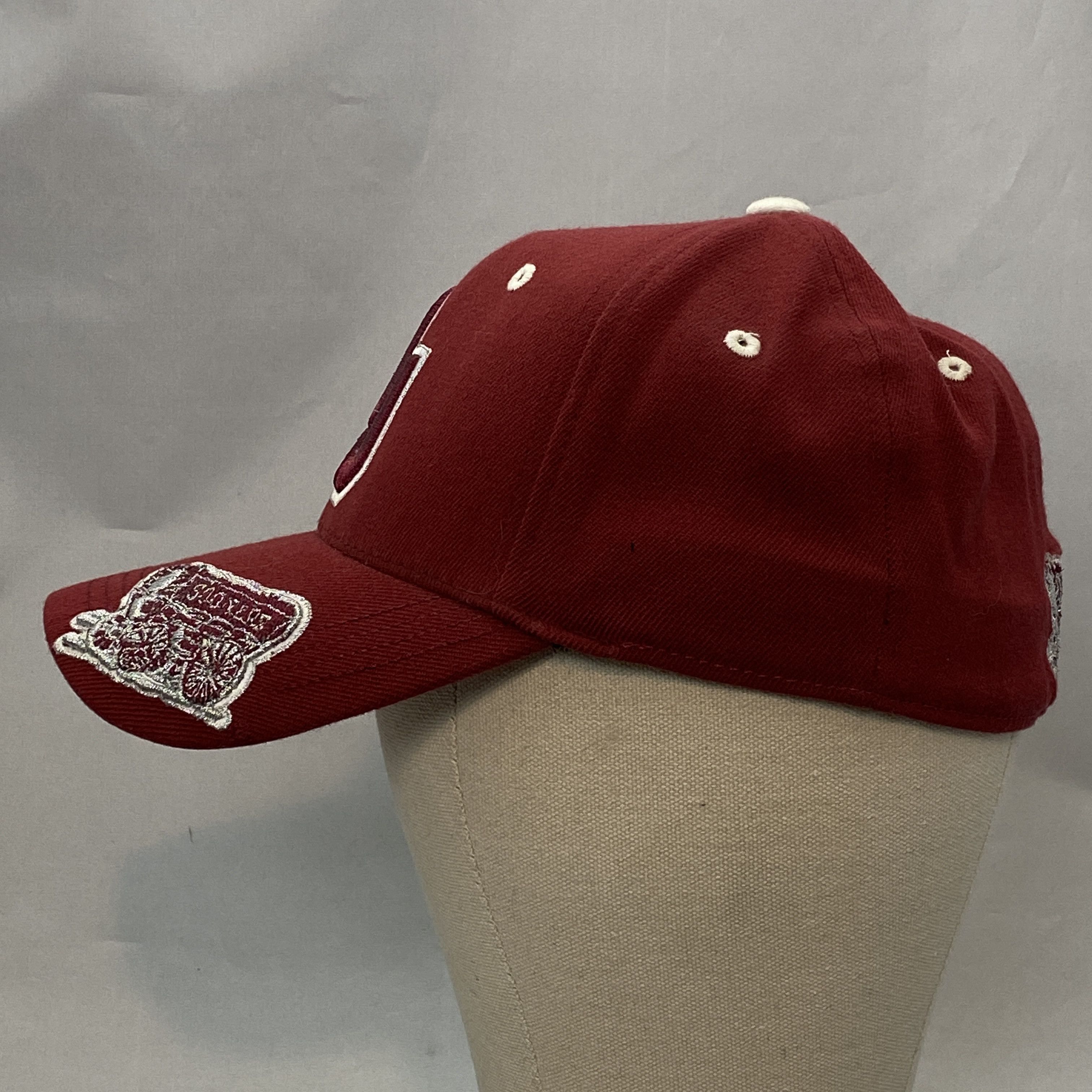 NCAA × Top Of The World × Vintage 90s OU OKLAHOMA SOONERS Hat Crimson Embroidered Wagon Logo Size ONE SIZE - 4 Thumbnail