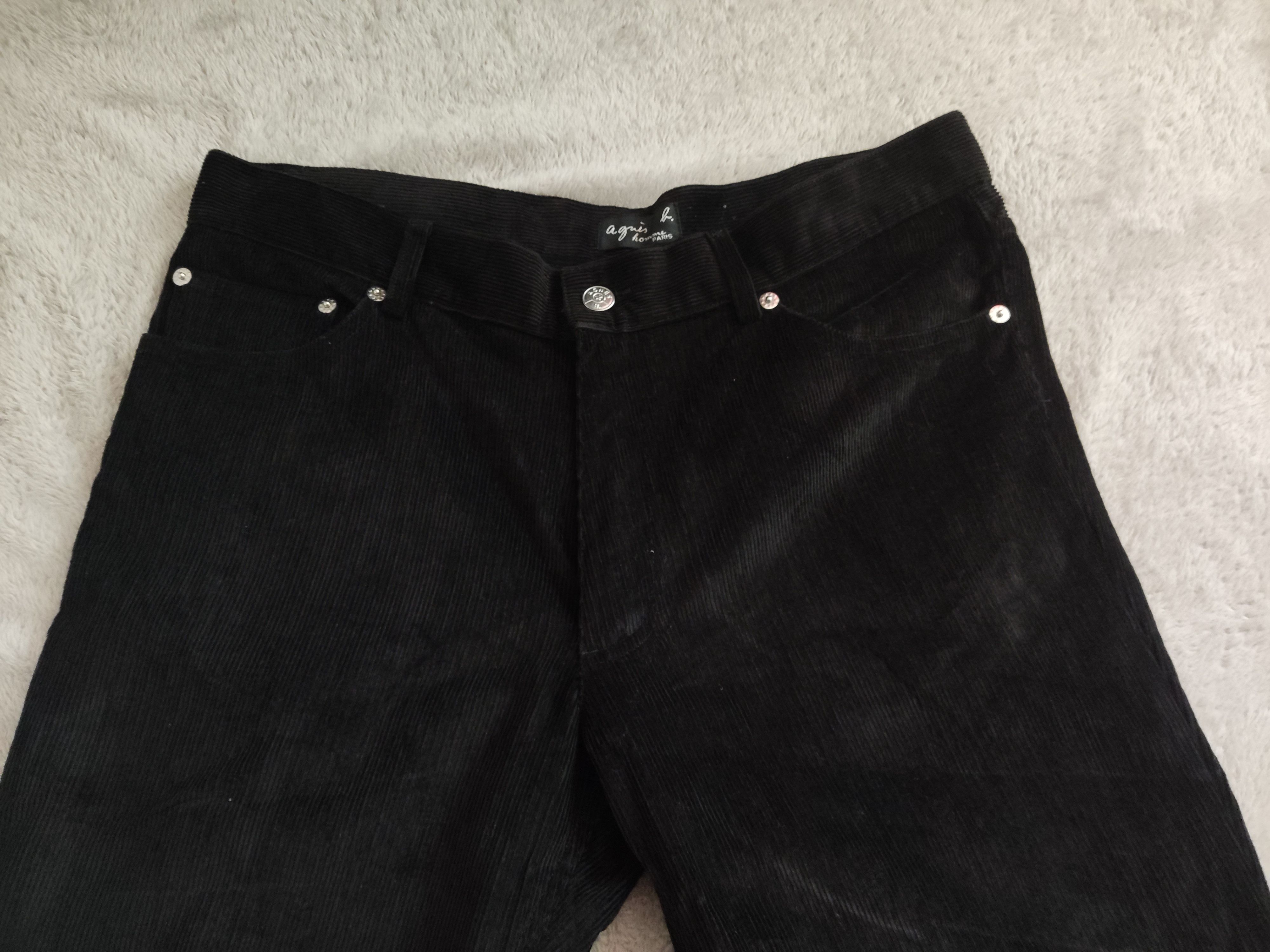 agnes b. agnès b. Black Corduroy Pants | French designer– Slim Fit Size US 35 - 3 Thumbnail