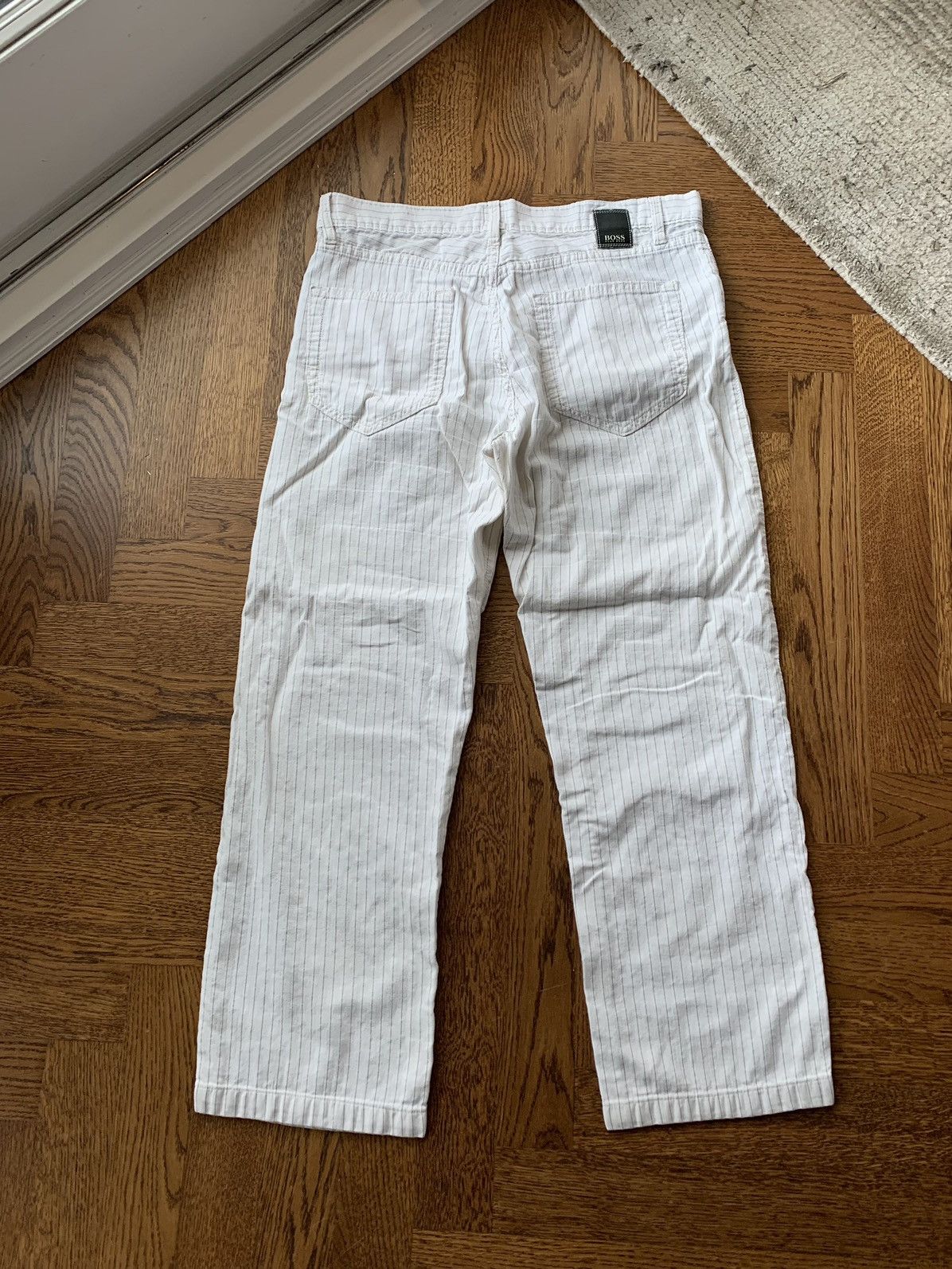 Hugo Vintage Hugo Boss Pants Pinstripe Pants White Jeans Jacksons Size US 34 / EU 50 - 8 Thumbnail
