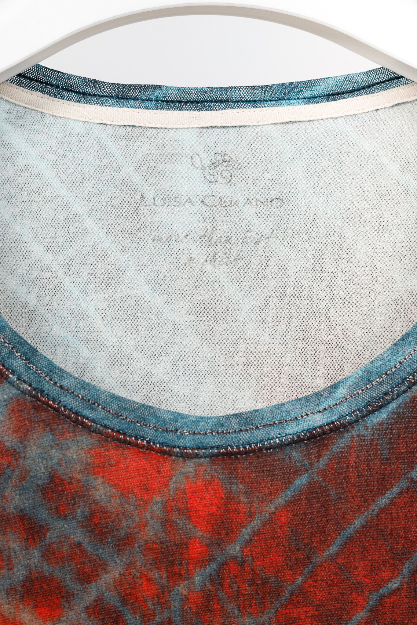 Other Luisa Cerano Red & Brown Mesh Abstract-Print Top Size M / US 6-8 / IT 42-44 - 4 Thumbnail