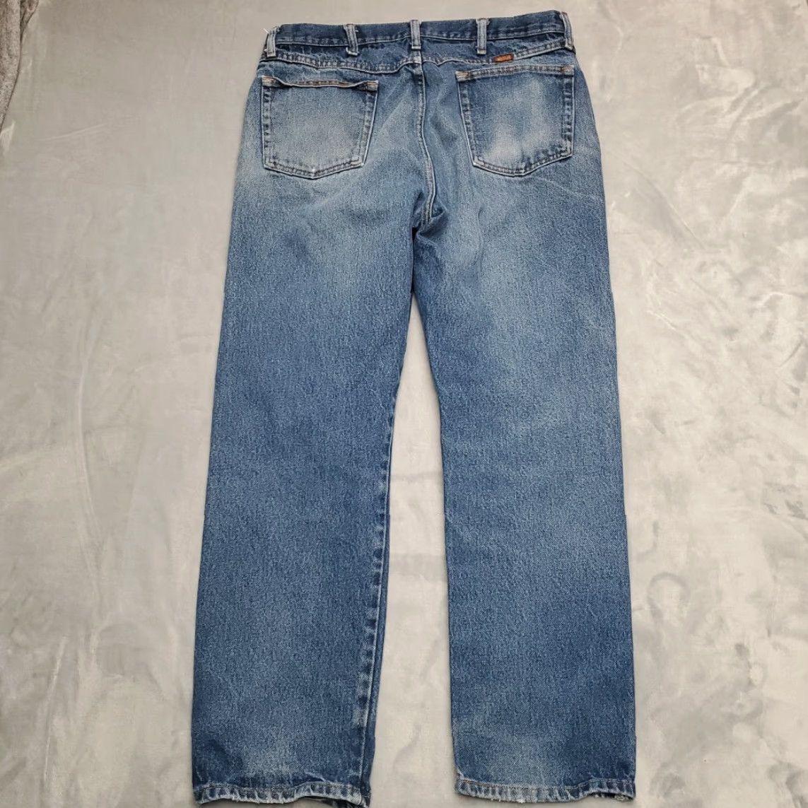 Denime VINTAGE Rustler Jeans Men 38x32 Blue Denim Straight Leg 100% Cotton Jeans Mens Casual Grunge Y2K 90s Size US 38 / EU 54 - 4 Thumbnail