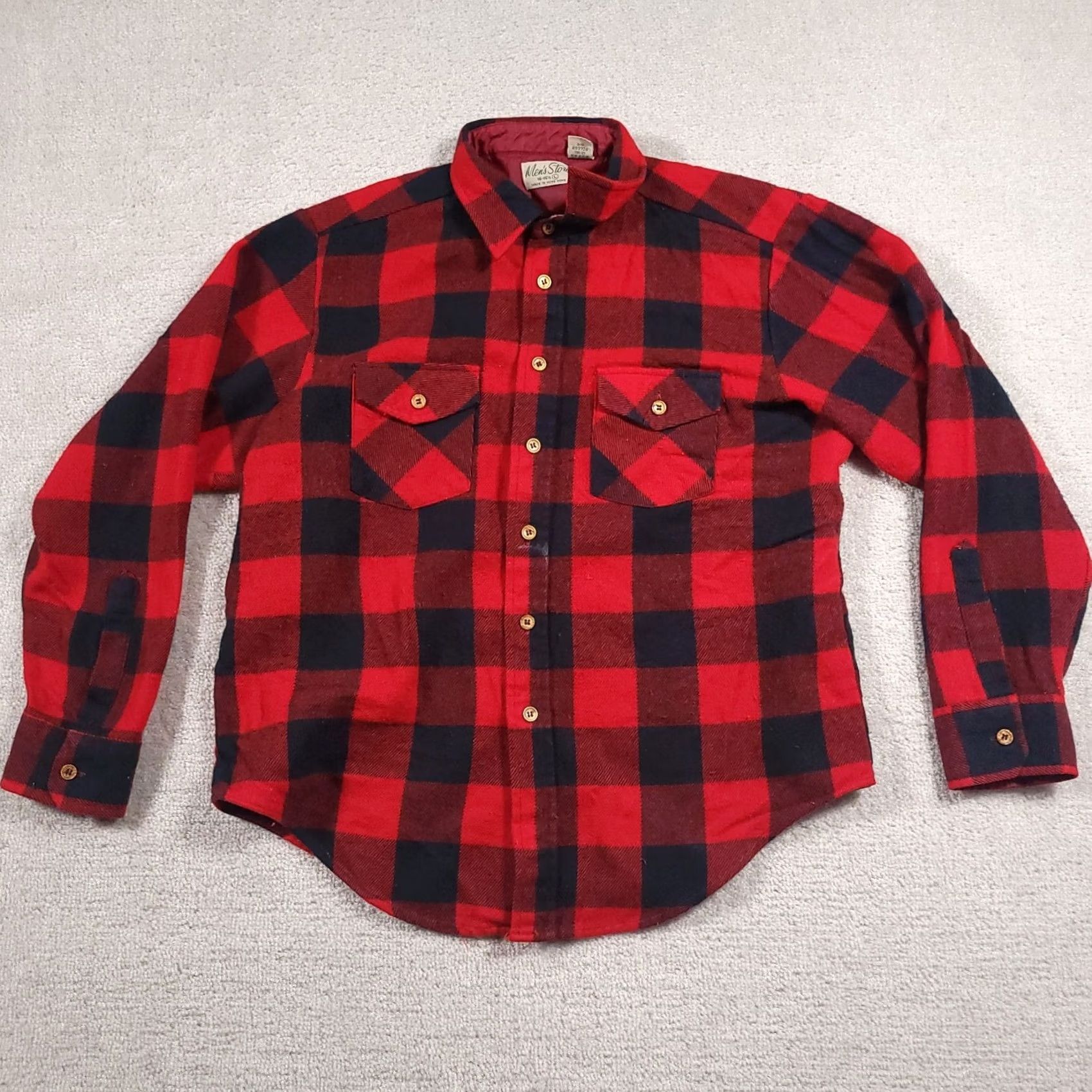 Sears VINTAGE Sears Buffalo Plaid Flannel Shirt Red Black Mens L Size US L / EU 52-54 / 3 - 2 Thumbnail
