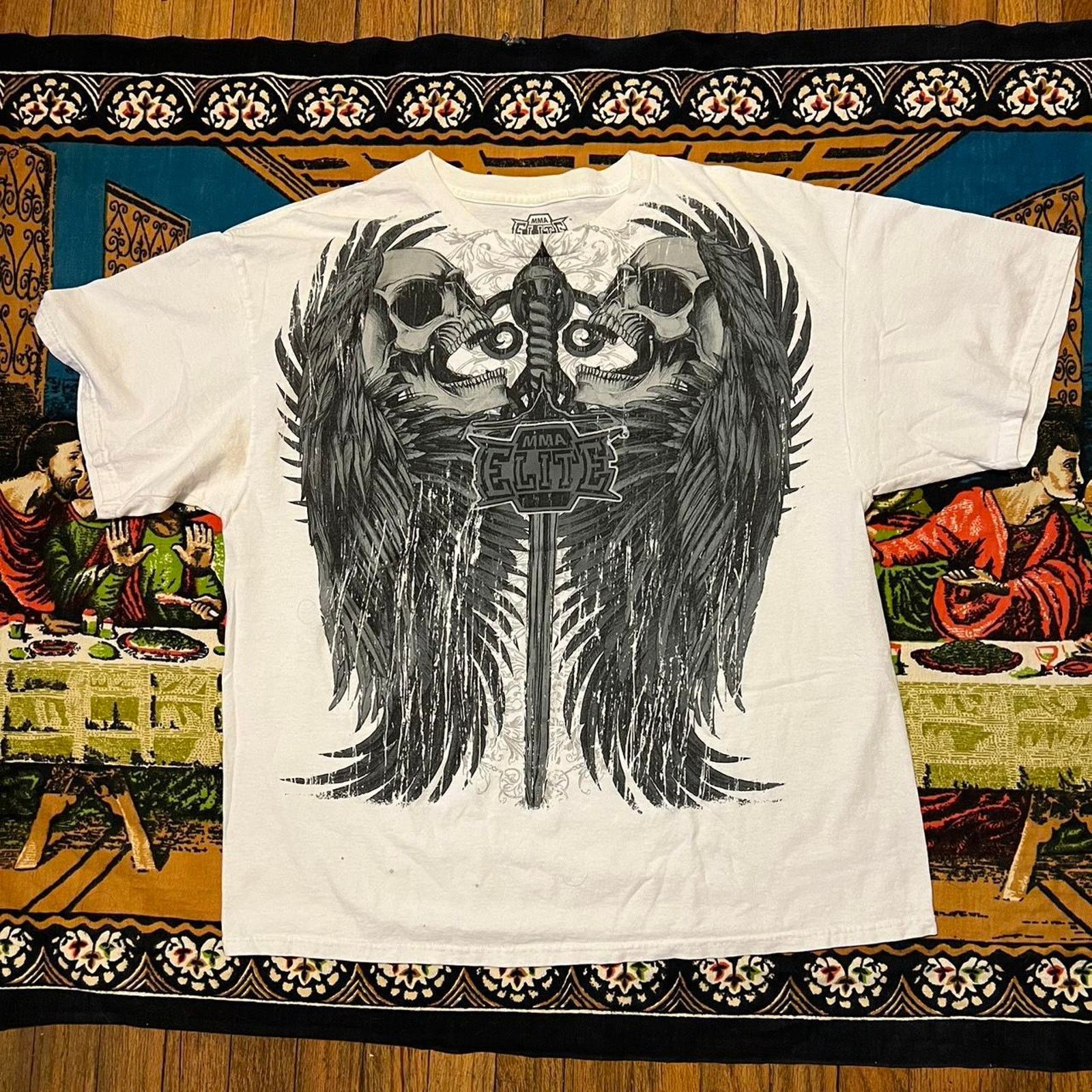 Affliction × JNCO × Tapout Crazy rare mma elite y2k affliction shirt skulls goth tapout Size US XL / EU 56 / 4 - 1 Thumbnail