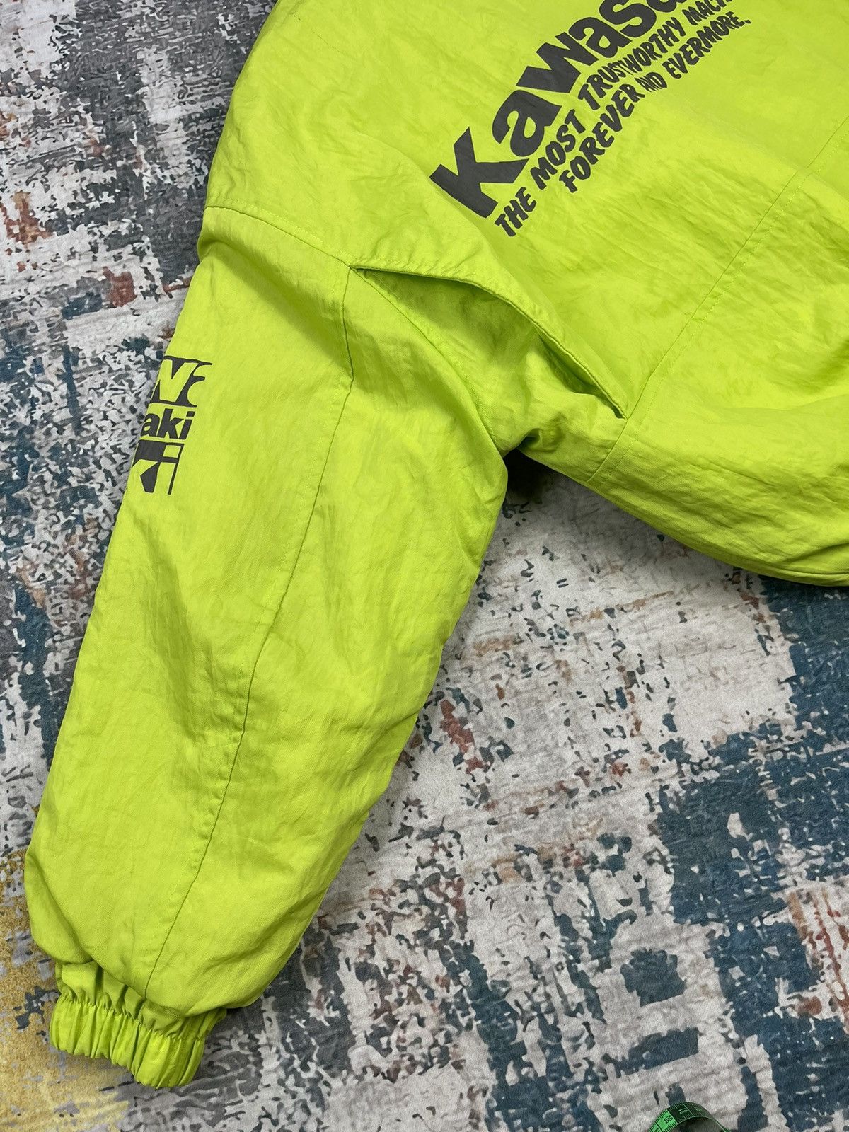 Sports Specialties Vintage Kawasaki Lime Green Motorcycle Nylon Jackets Size US M / EU 48-50 / 2 - 4 Thumbnail