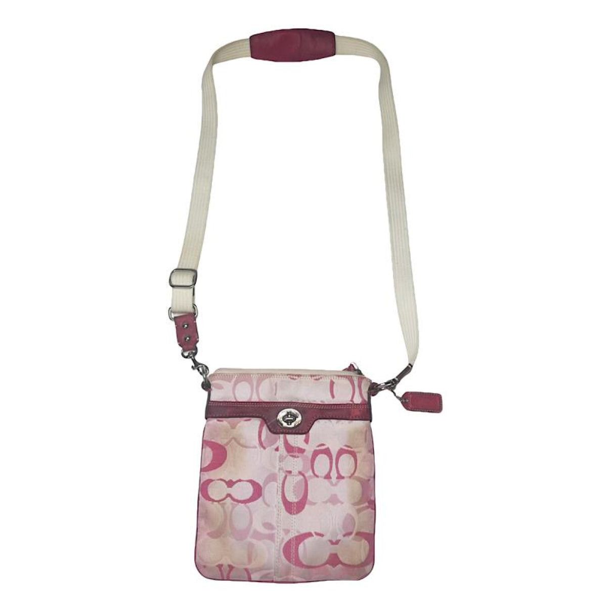 Coach Signature Sufflette Pink Cotton Handbag Size ONE SIZE - 1 Thumbnail
