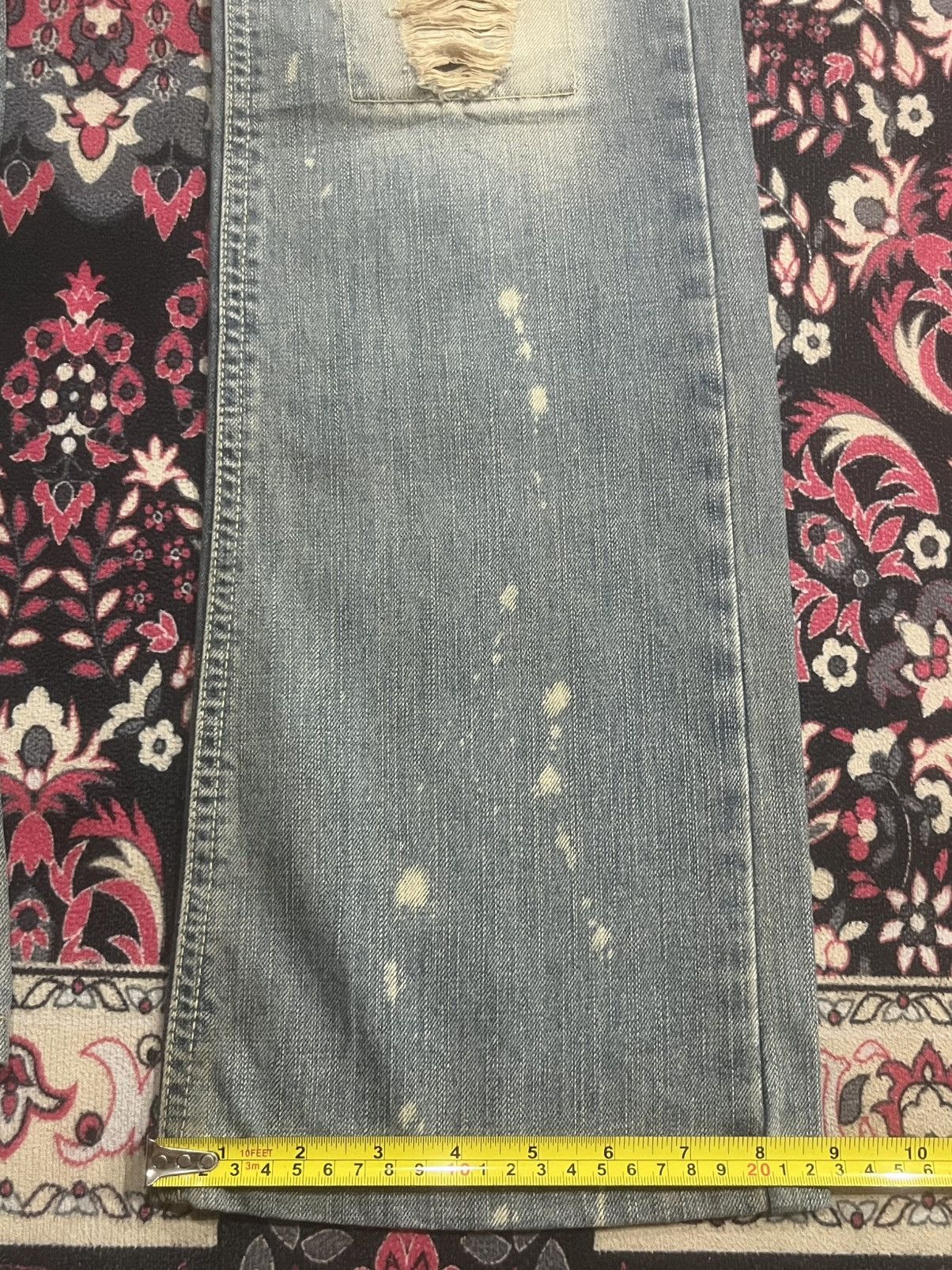Japanese Brand Banana Seven Big Wave 877 Mud Washed Distressed Flare Jeans Size US 32 / EU 48 - 15 Thumbnail