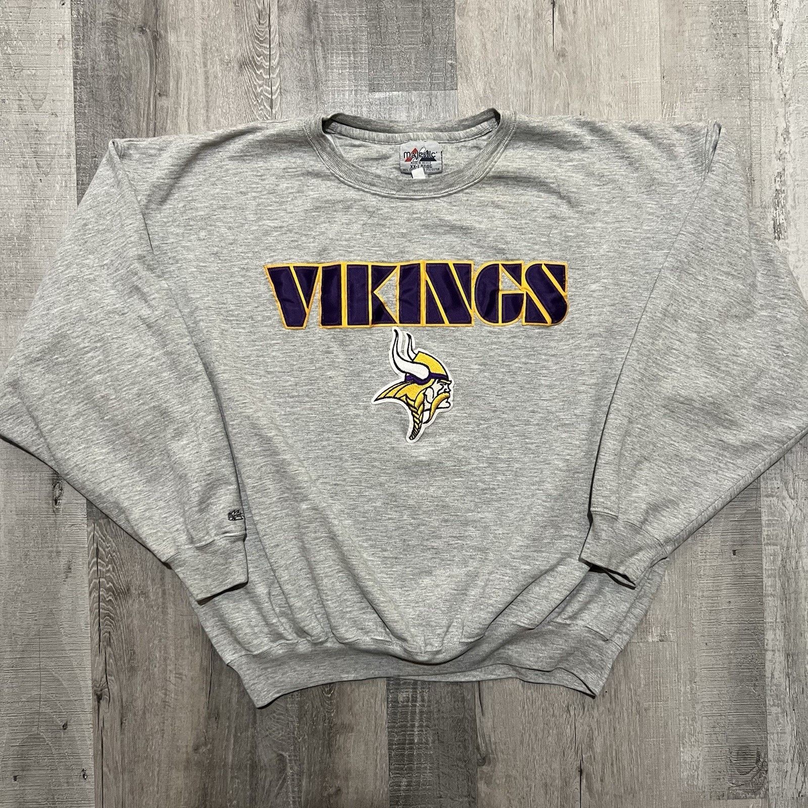 Majestic VTG Minneota Vikings Sweatshirt Grey Football 90s Y2K Size US XXL / EU 58 / 5 - 1 Thumbnail