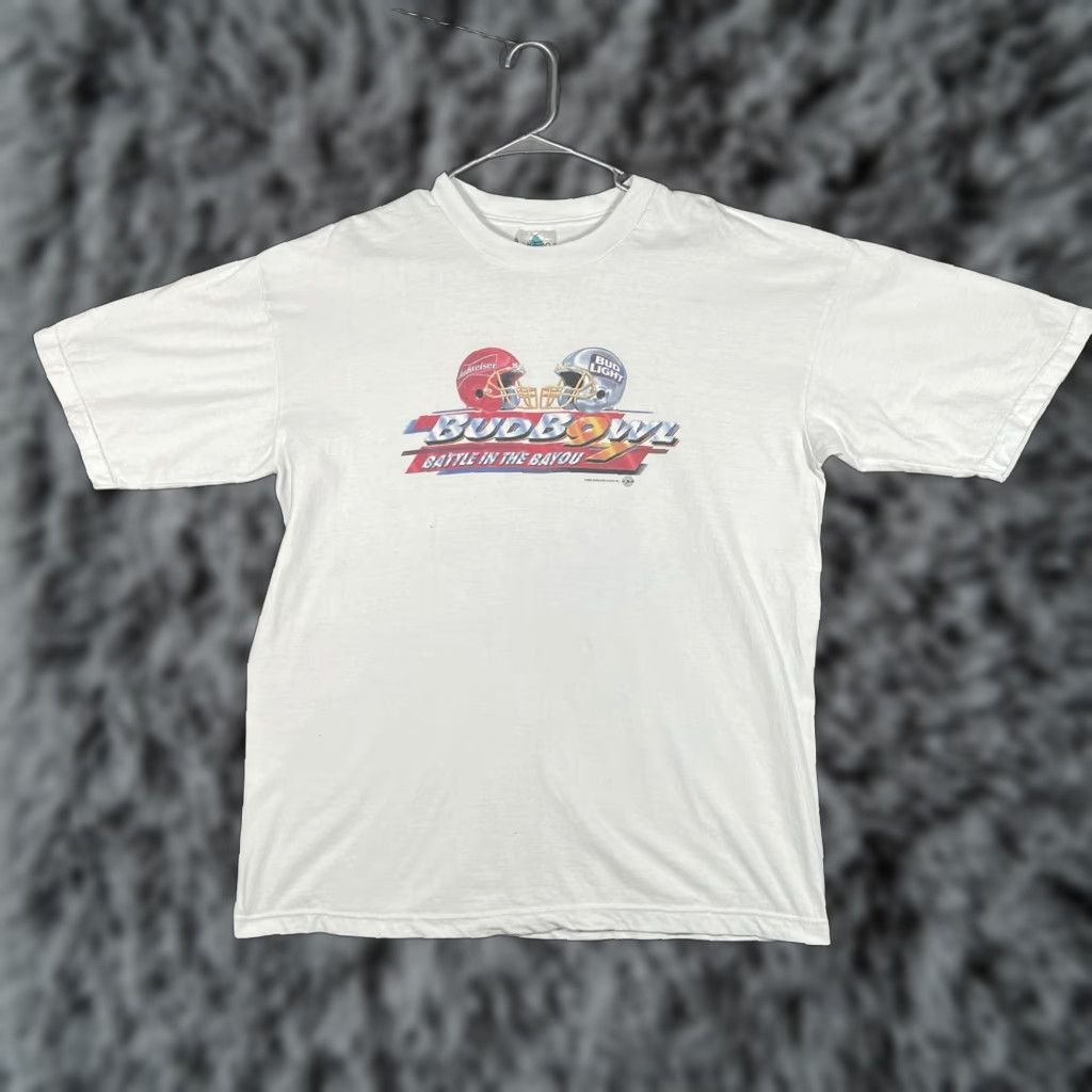 Budweiser VINTAGE Tour Champ Shirt Mens XL White Bud Bowl Budweiser Football Promo Tee Size US XL / EU 56 / 4 - 1 Thumbnail
