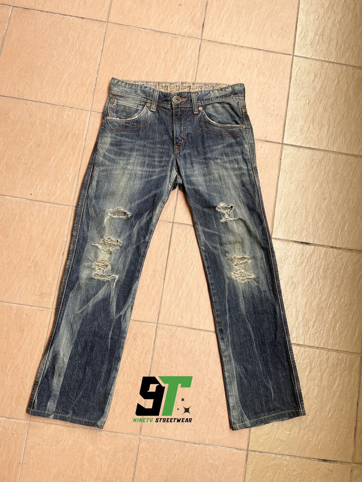 Edwin × Vintage 🔥🔥Edwin 503 blue trip jeans🔥🔥 Size US 33 - 1 Thumbnail