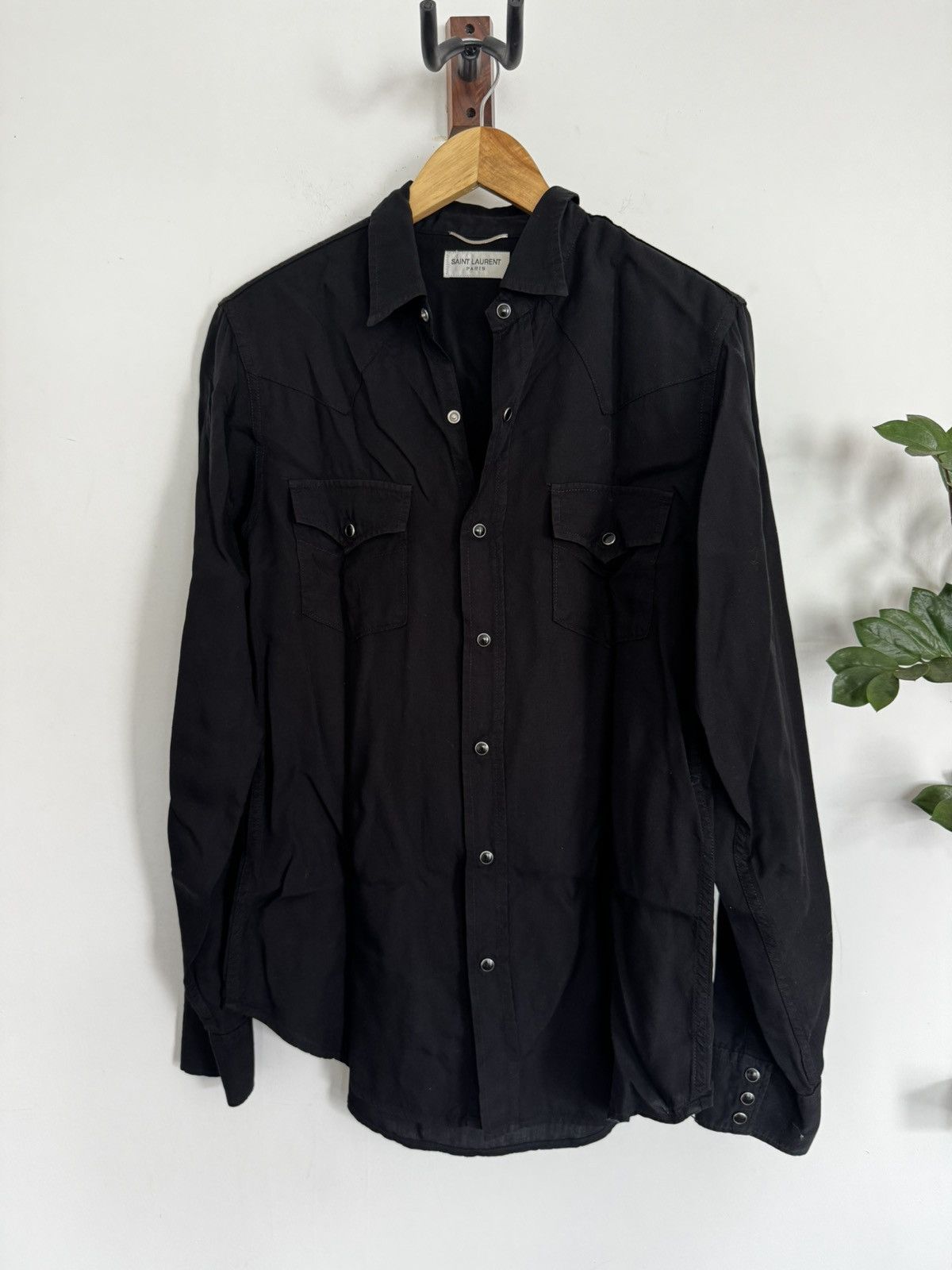 Saint Laurent Paris 2015 western hedi Lyocell Shirt Size US M / EU 48-50 / 2 - 1 Thumbnail