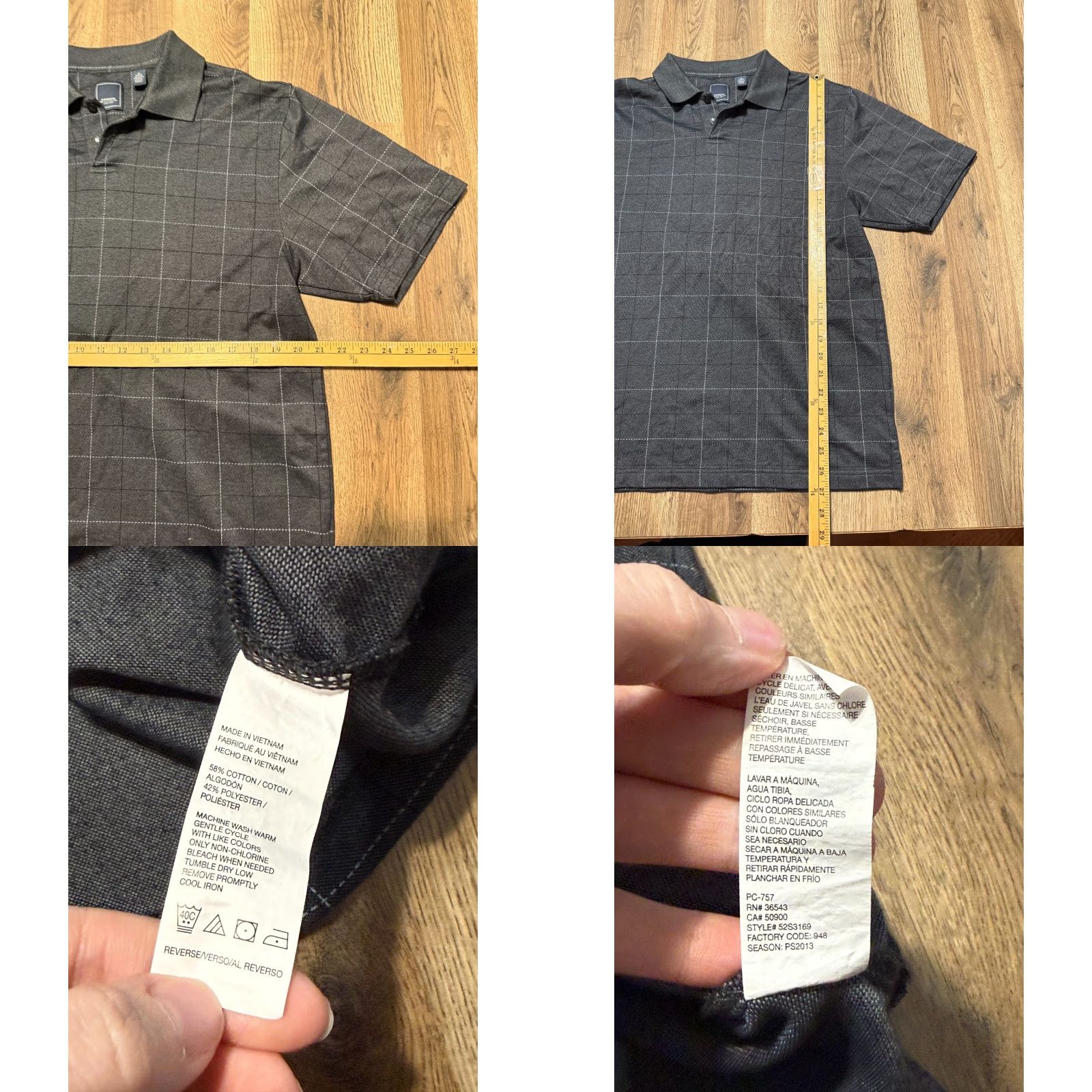 Arrow Arrow Shirt Men's Size Medium Grey White Short Sleeve Polo Shirt Size US M / EU 48-50 / 2 - 8 Thumbnail