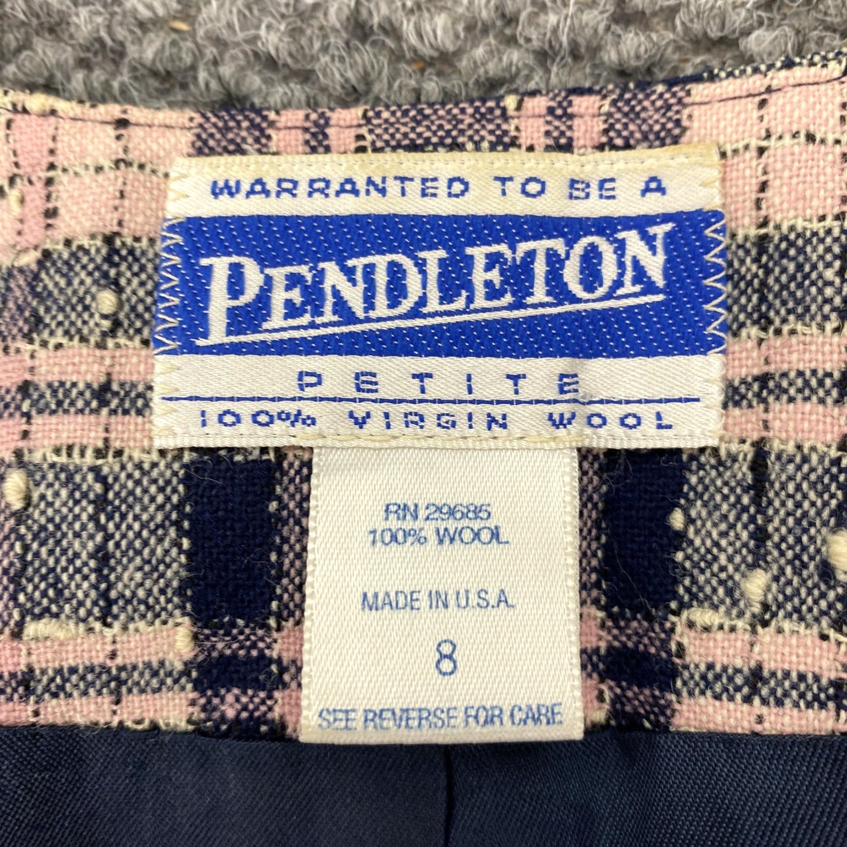 Pendleton VINTAGE Pendleton Blazer Womens 8 Petite Plaid Wool 3 Button Blue 90s Business Womens Size M / US 6-8 / IT 42-44 - 3 Thumbnail