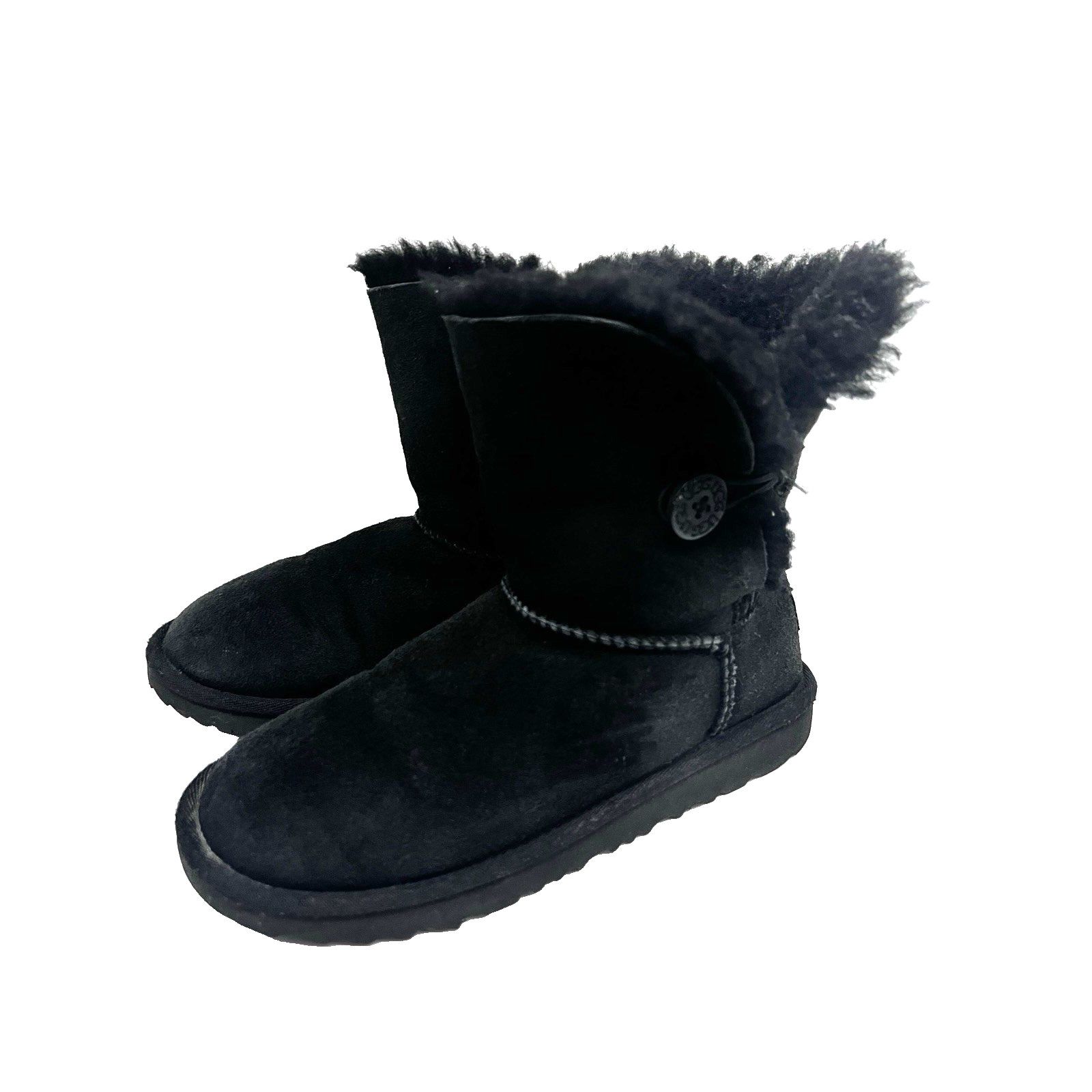 Ugg UGG Bailey Black Leather Suede Sherpa Ankle Boots US 3 Size US 4 / IT 34 - 1 Thumbnail