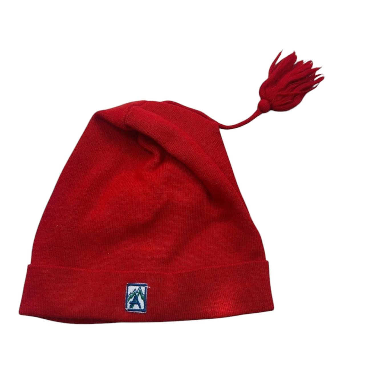Vintage Vintage Italian Beanie Hat Tassle On Top Red Wool Acrylic Size ONE SIZE - 1 Thumbnail