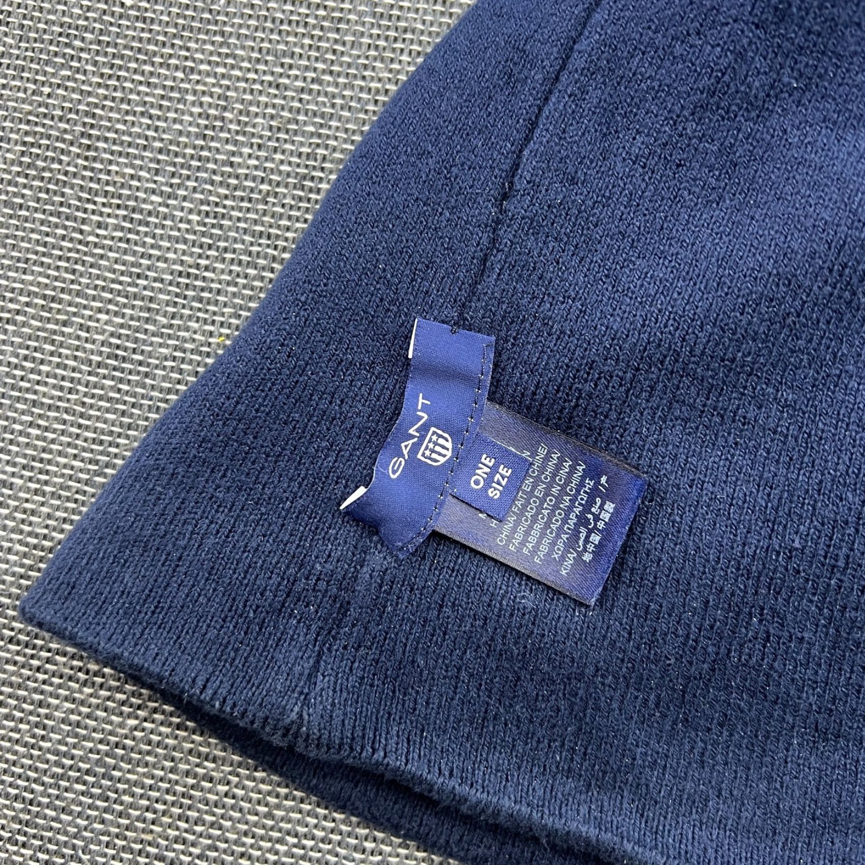 Gant GANT Beanie Hat One Size Navy Blue Spellout OSFA Unisex Adults Knit Lightweight Reversible Stretch Ballpark OSFA Mens Womens Size ONE SIZE - 6 Thumbnail