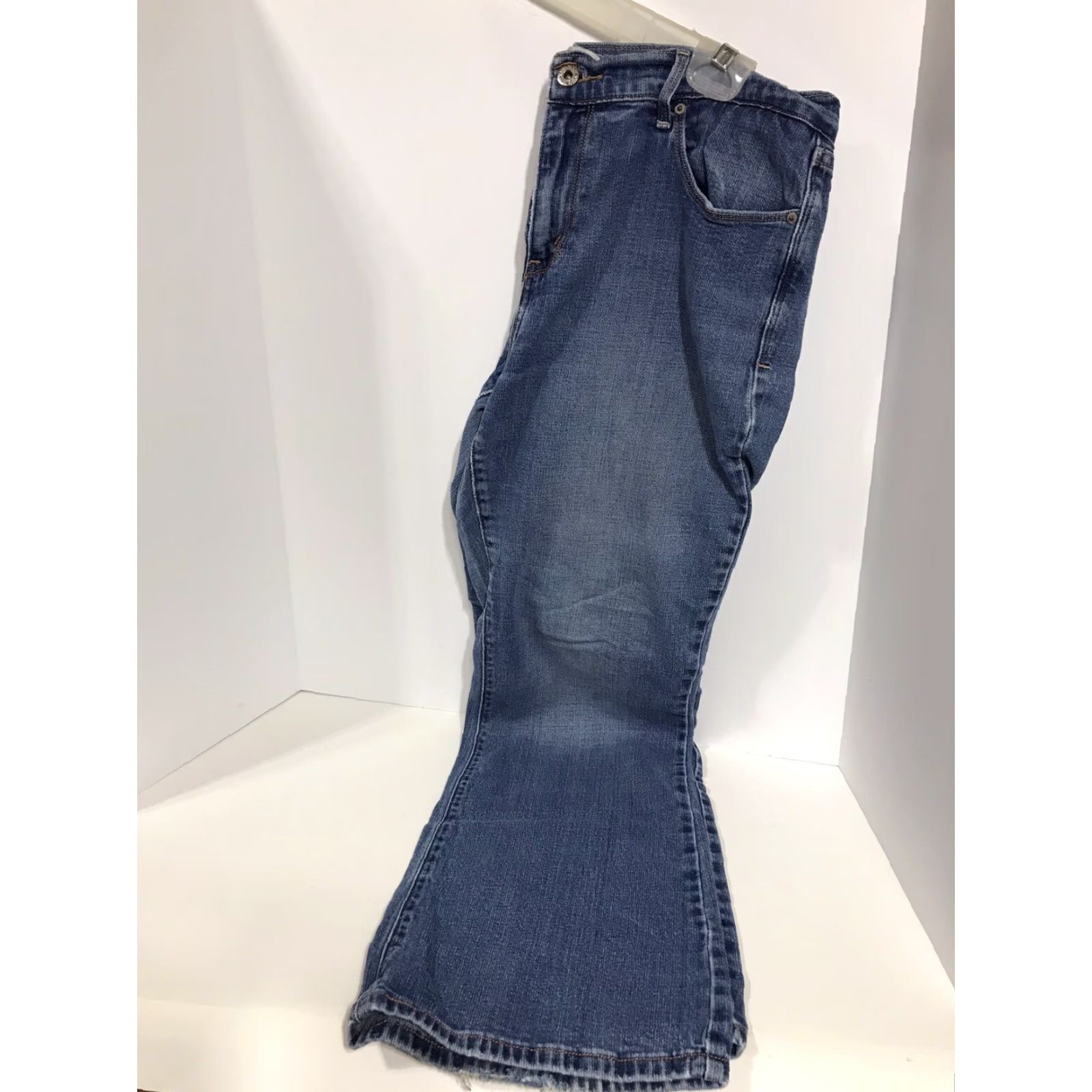Levi's LEVI'S 515 Bootcut Jeans Womens Size 12P Short Denim Mid Rise Blue 30" Inseam Belt Loops 98% Cotton 2% Spandex Size 34" / US 12 / IT 48 - 3 Thumbnail