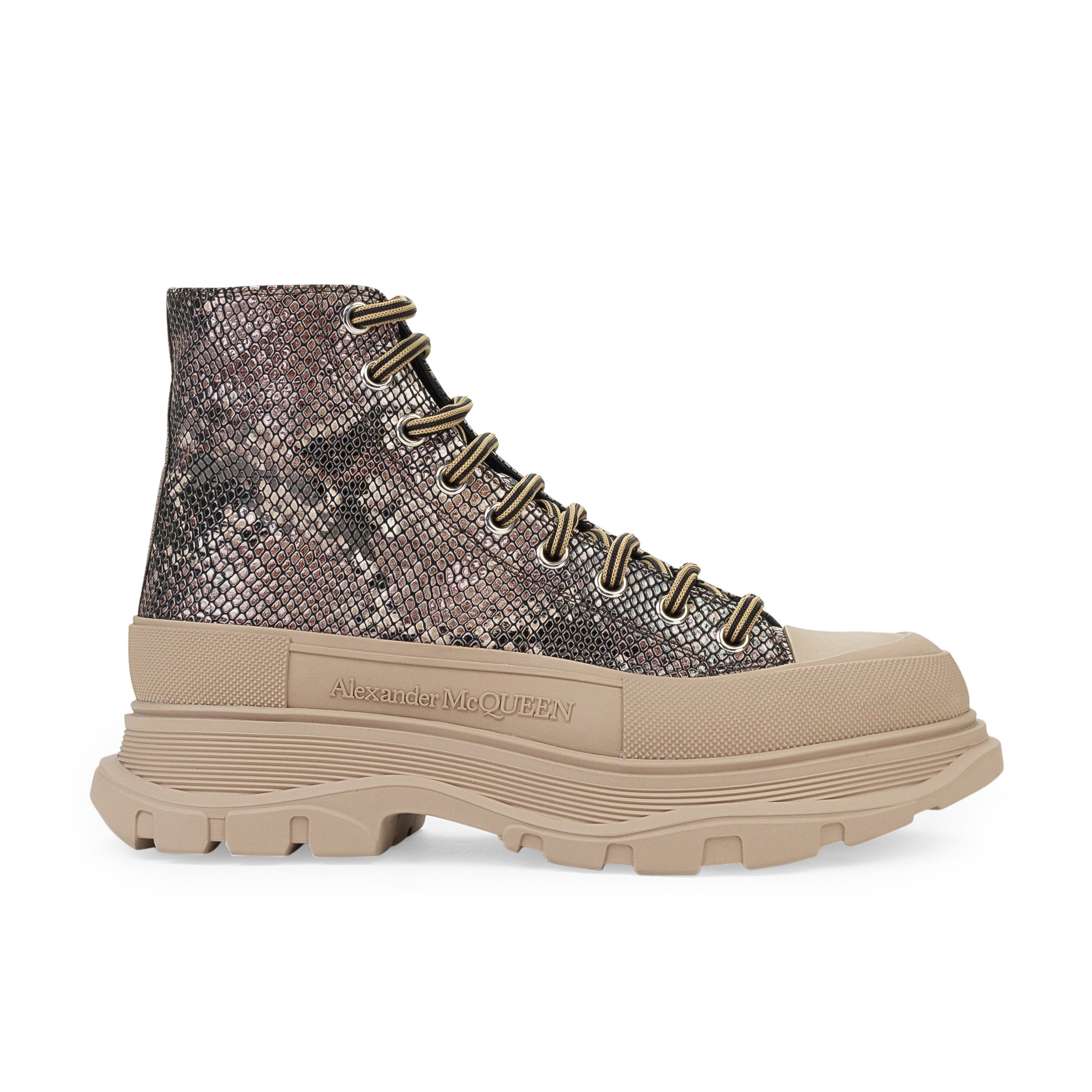 Alexander McQueen PYTON BALI ALMOND SILVER BOOTS SIZE 43 | Grailed