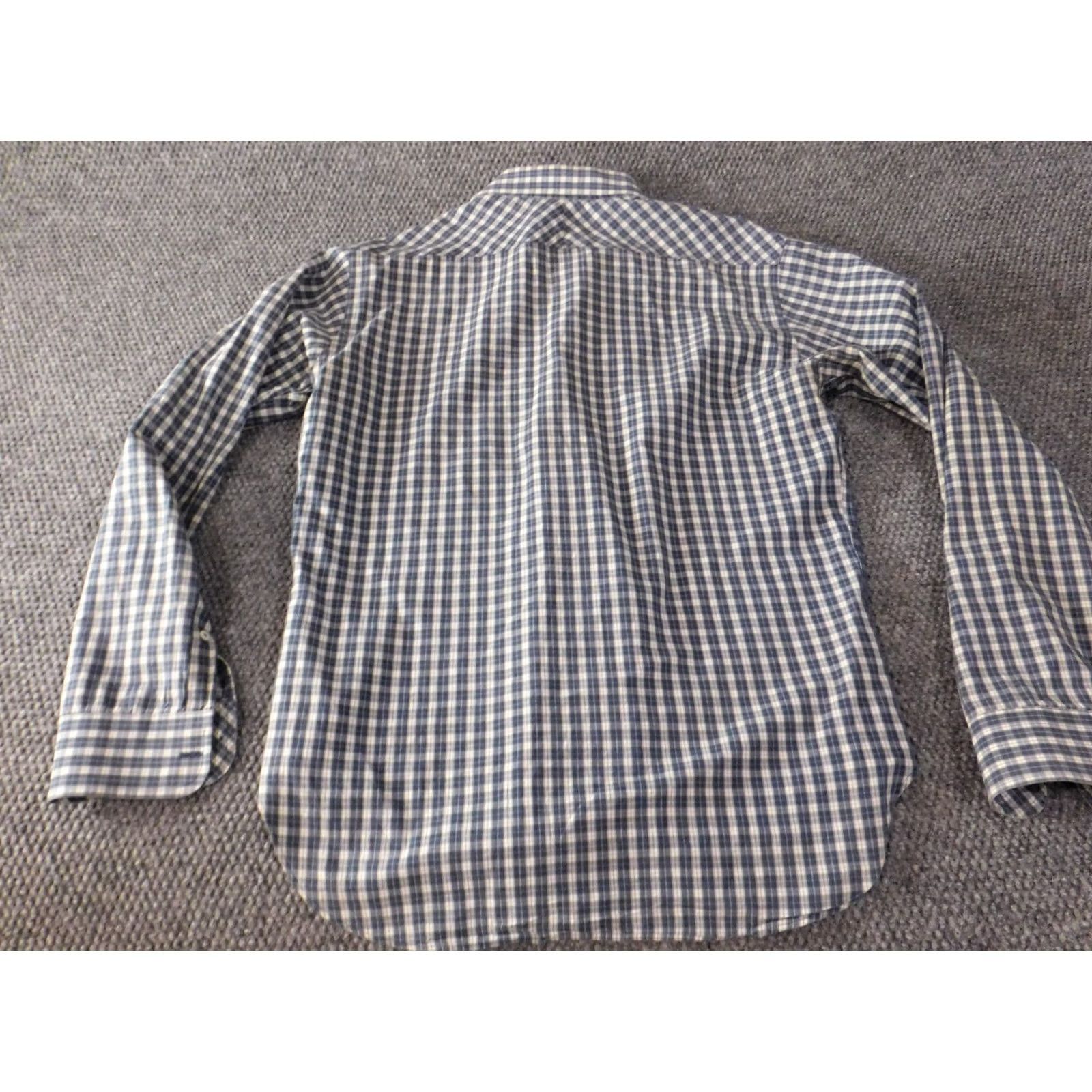 Billy Reid Billy Reid Mens Shirt M blue plaid button down slim knit collar Button-Up Mens Size US M / EU 48-50 / 2 - 7 Thumbnail