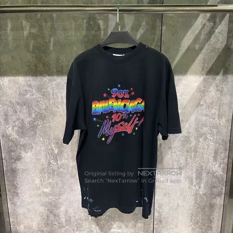 Balenciaga Balenciaga Colorful lettering myself short sleeve T-shirt Size US XS / EU 42 / 0 - 1 Thumbnail