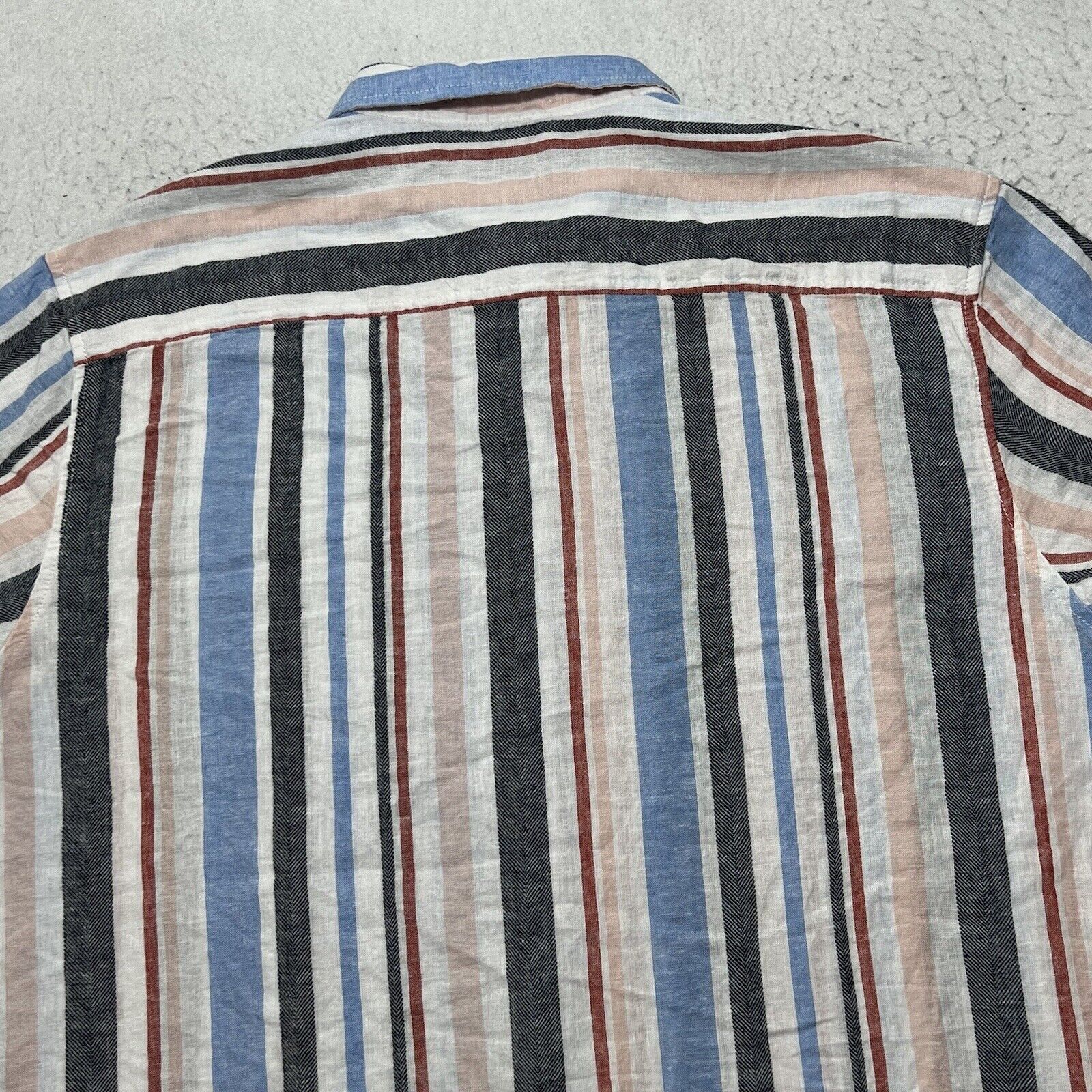 Other Sun StoneLinen Blend Button Up Shirt Short Sleeve Striped Size US XXL / EU 58 / 5 - 11 Thumbnail