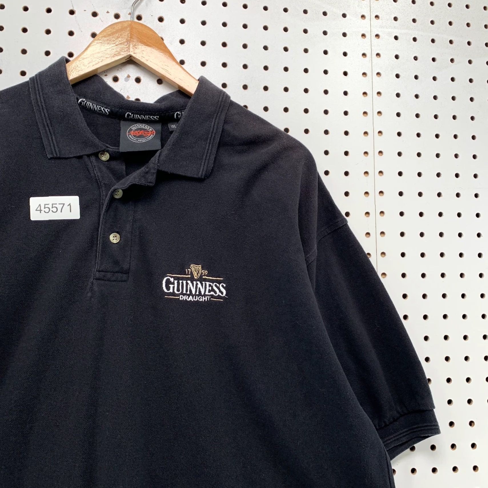 Vintage Guinness Polo Shirt Mens 2XL Black Official Merchandise Embroidered Shirt Size US XXL / EU 58 / 5 - 5 Thumbnail