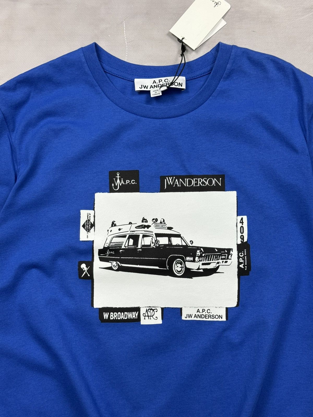 Fw23 J.W. Anderson x A.P.C Car Tee(Blue/XL)