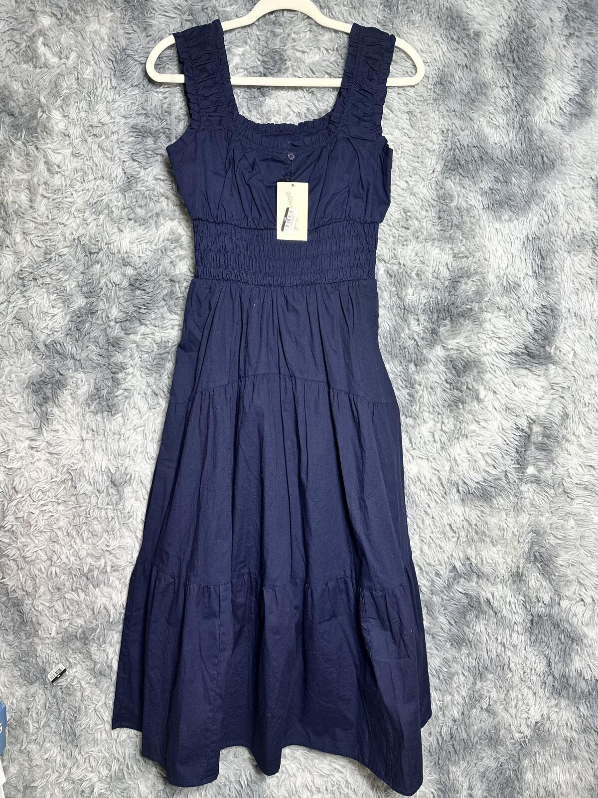 Other Navy Blue Sleeveless Maxi Dress with Smocked Waist Size XS / US 0-2 / IT 36-38 - 1 Thumbnail